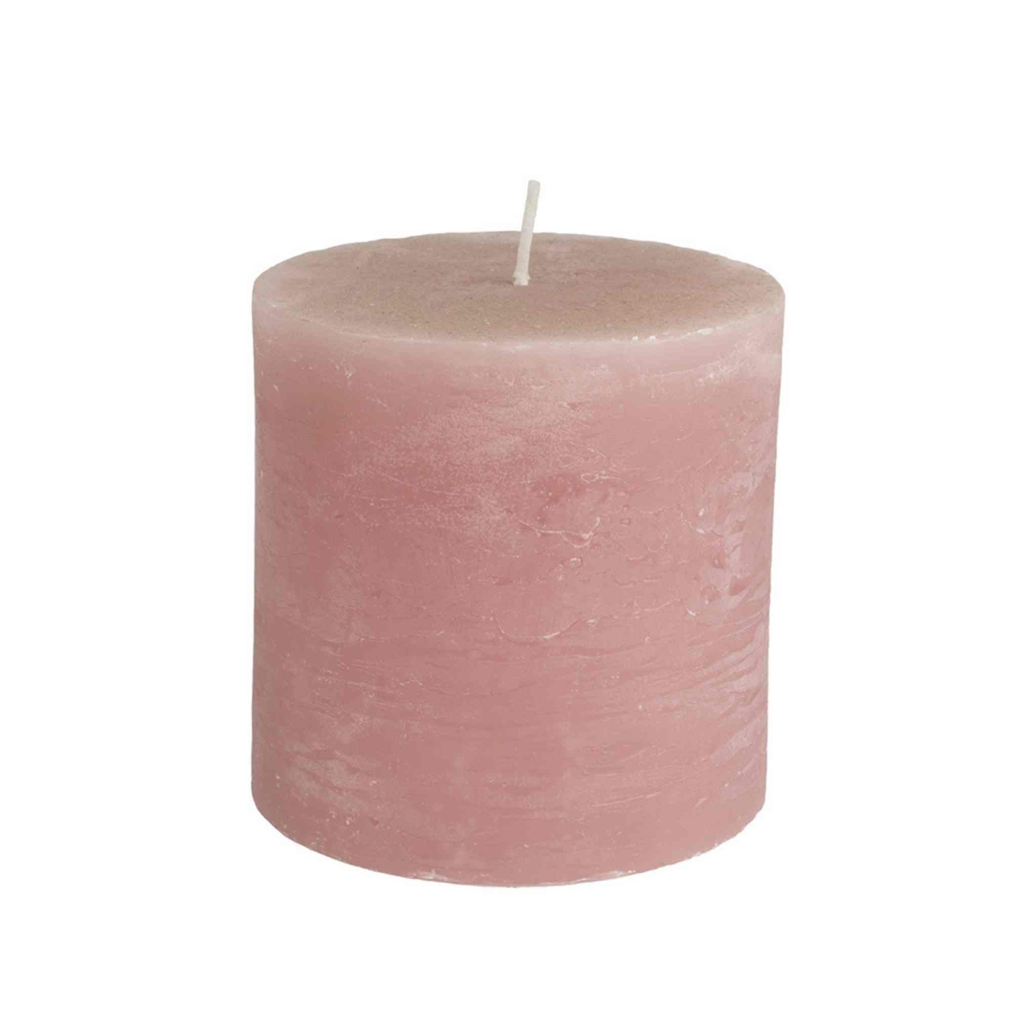 Dusky Pink Rustic Pillar Candle