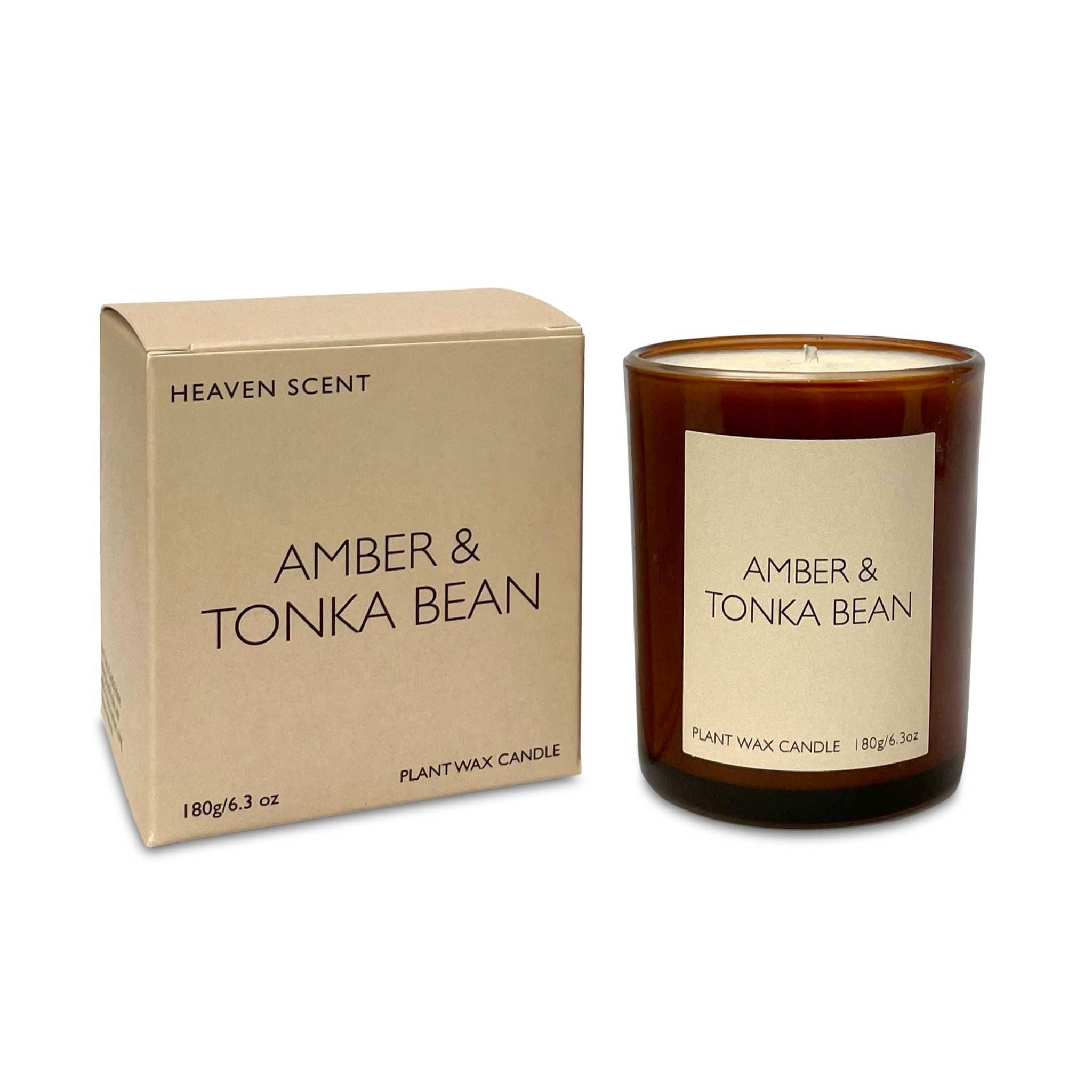 Amber and Tonka Bean Plant wax candle