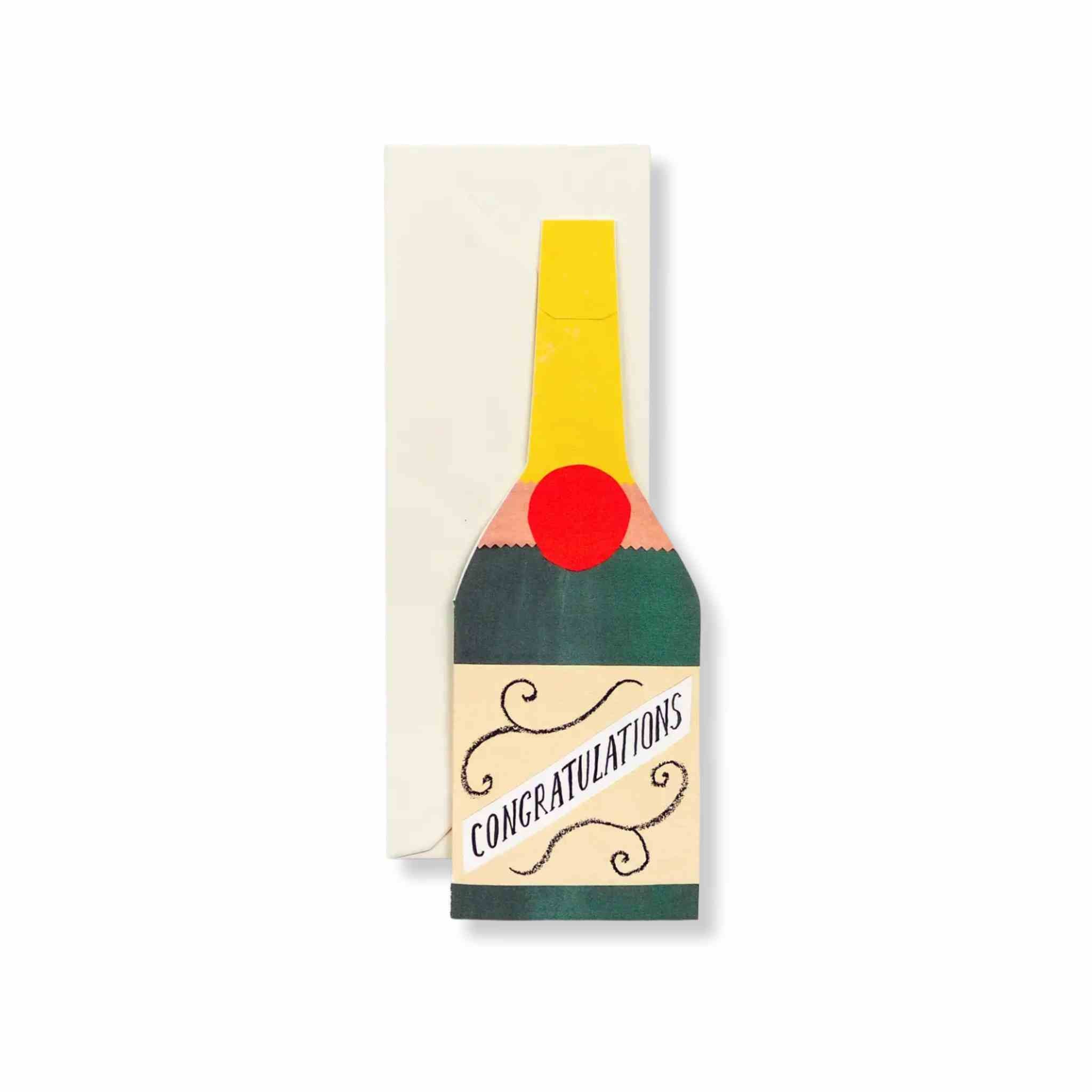 Congratulations, Champagne Card shaped as bottle