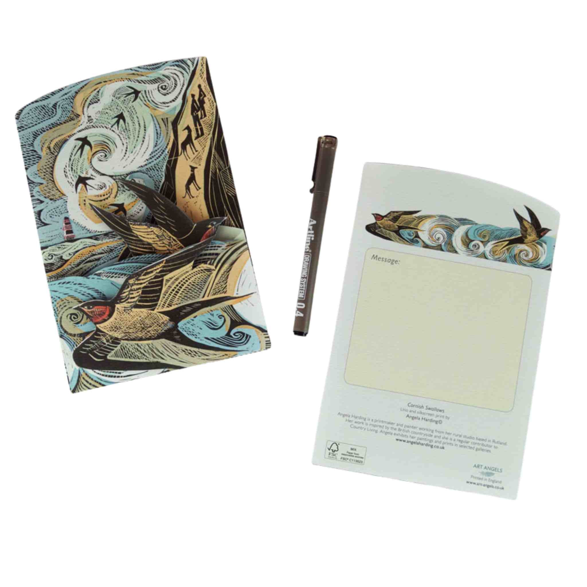 Cornish Swallows Card, Angela Harding