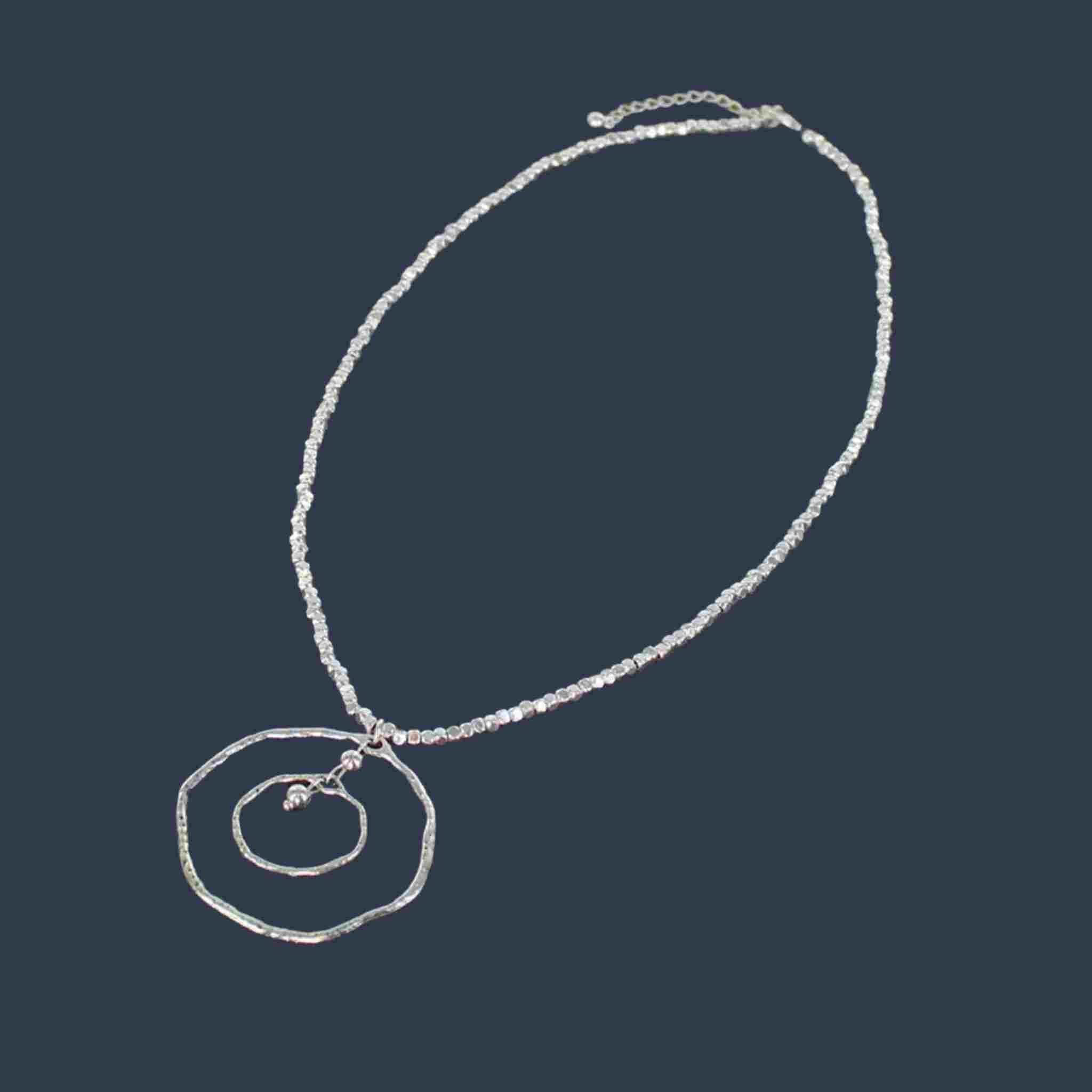 Double Ring Necklace | Silver-Plate