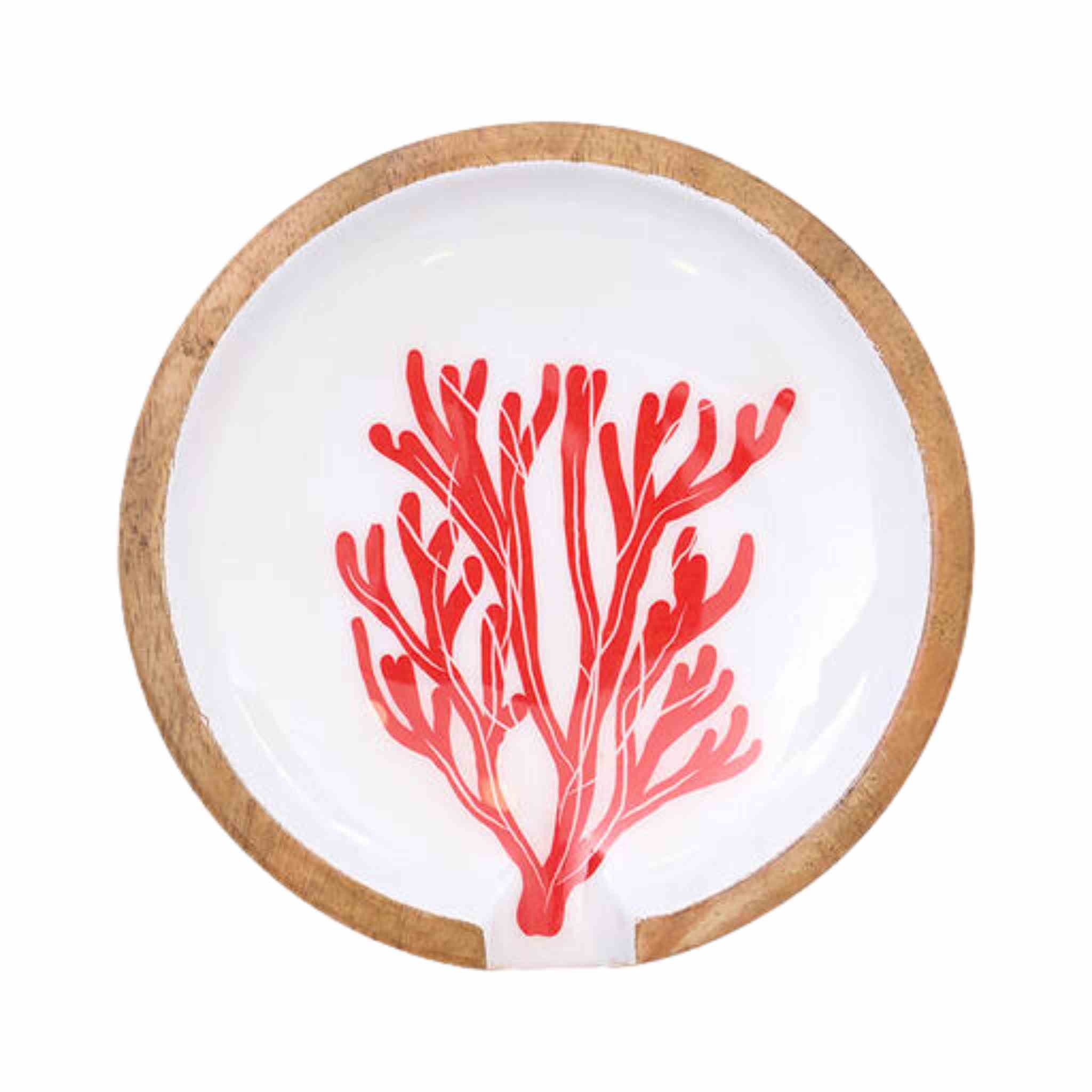 Enamelled Wooden Coral Spoon Rest
