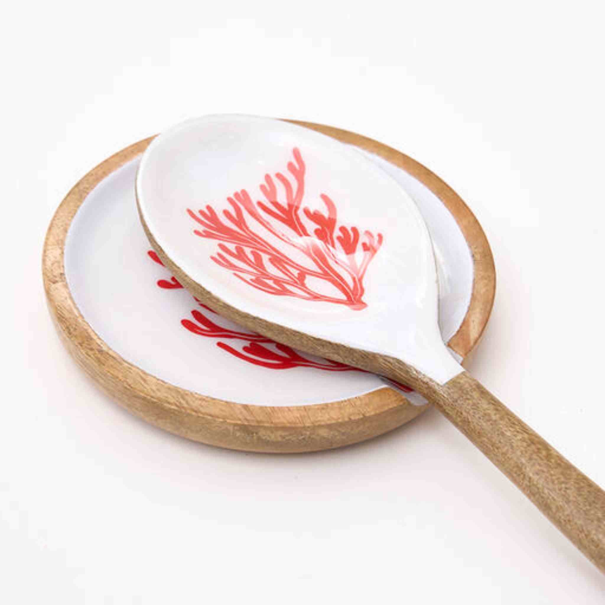 Wooden Coral Spoon Rest