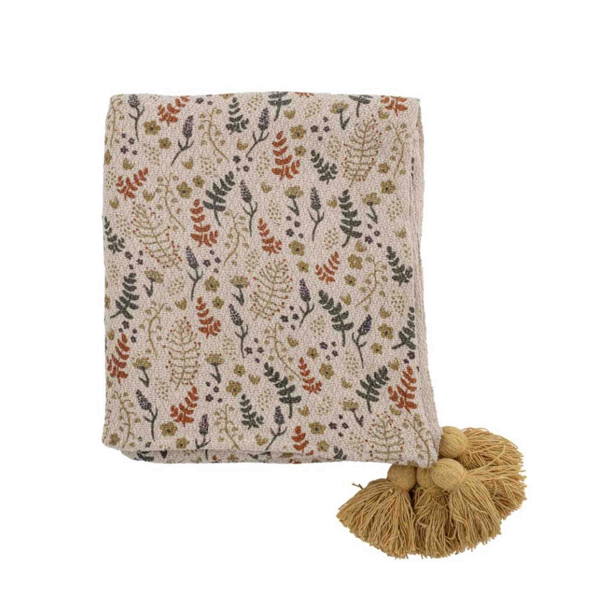 Filipa Yellow Flower Pattern Throw