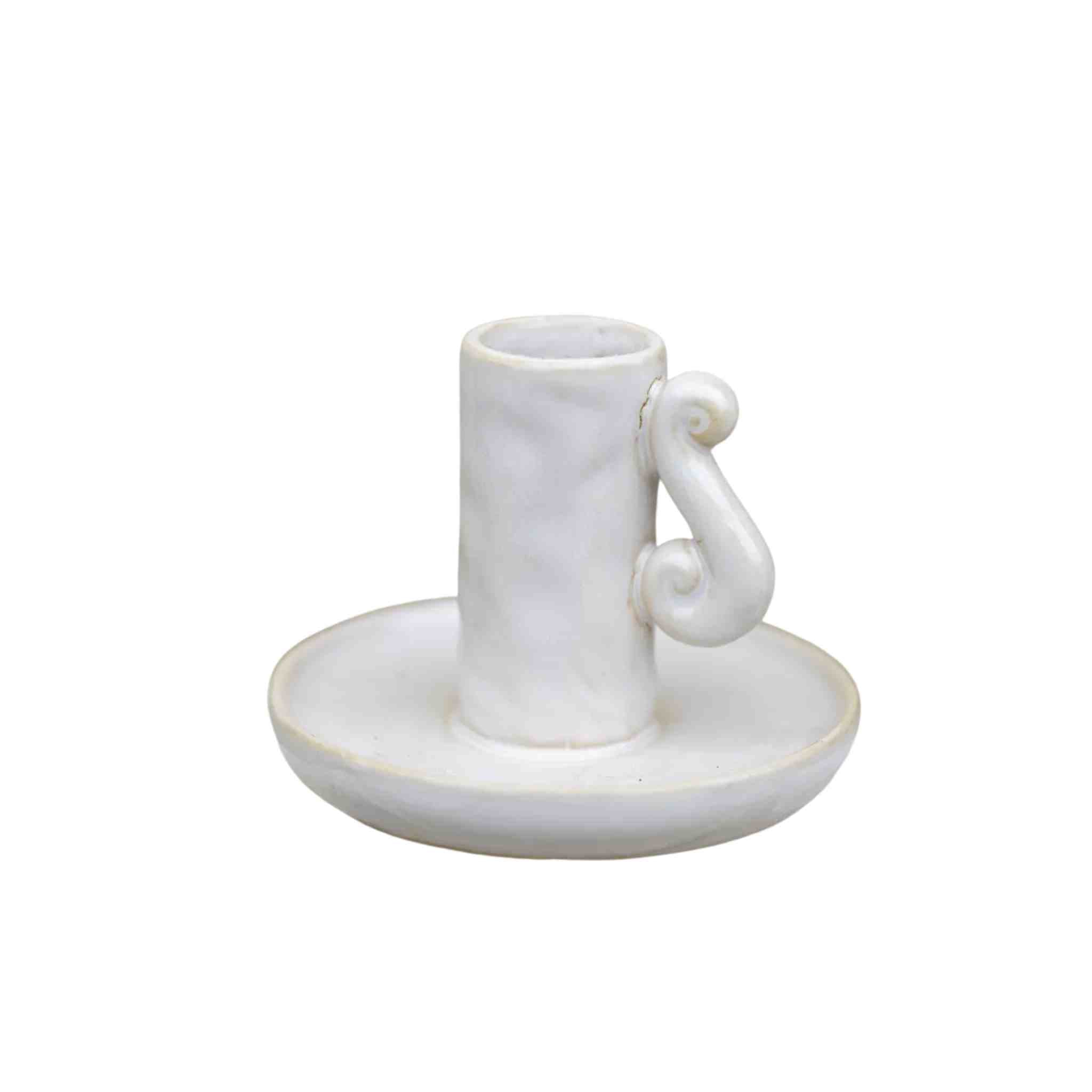 Glazed Stoneware Candle Holder