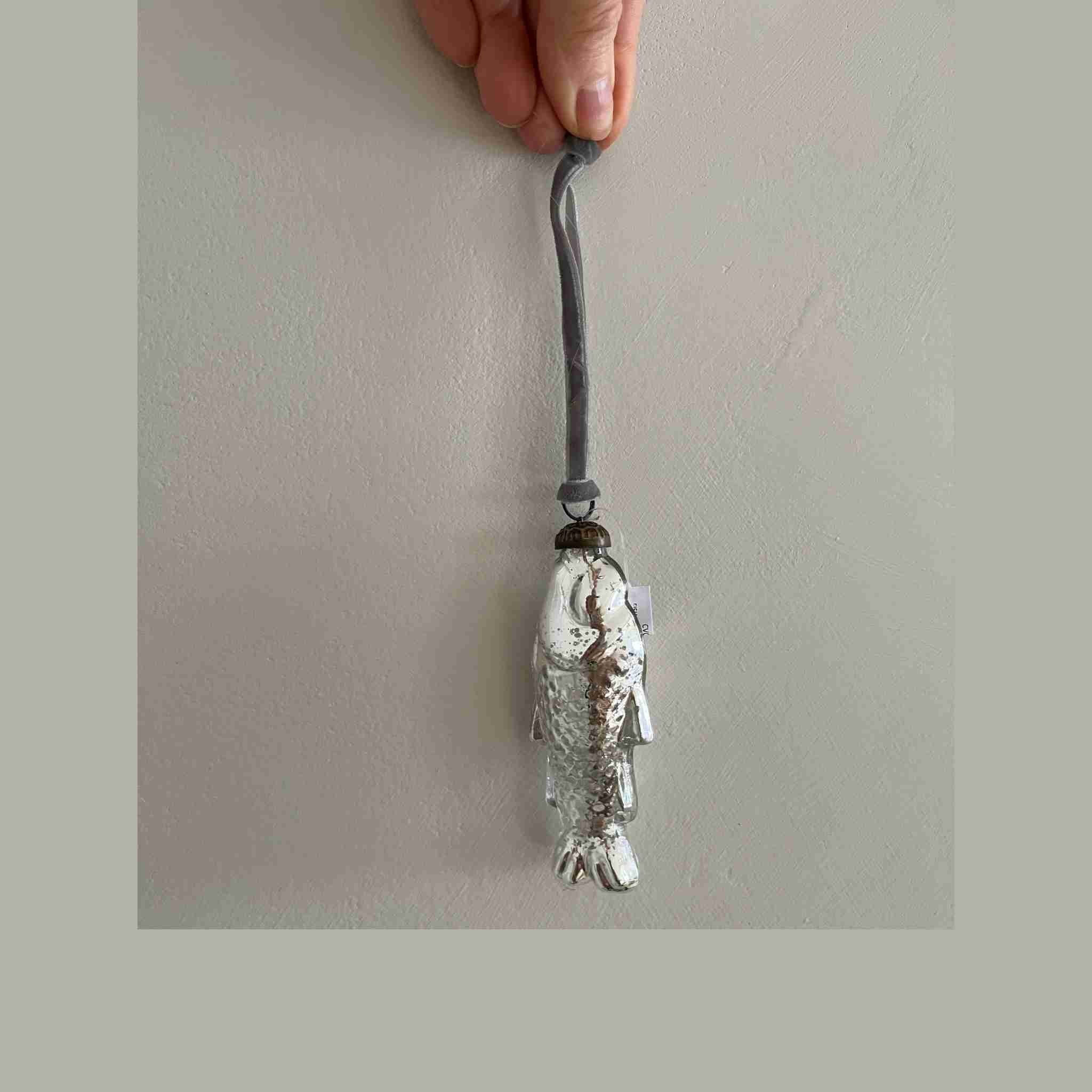 Hanging Fish Decoration | Antiqued Silver