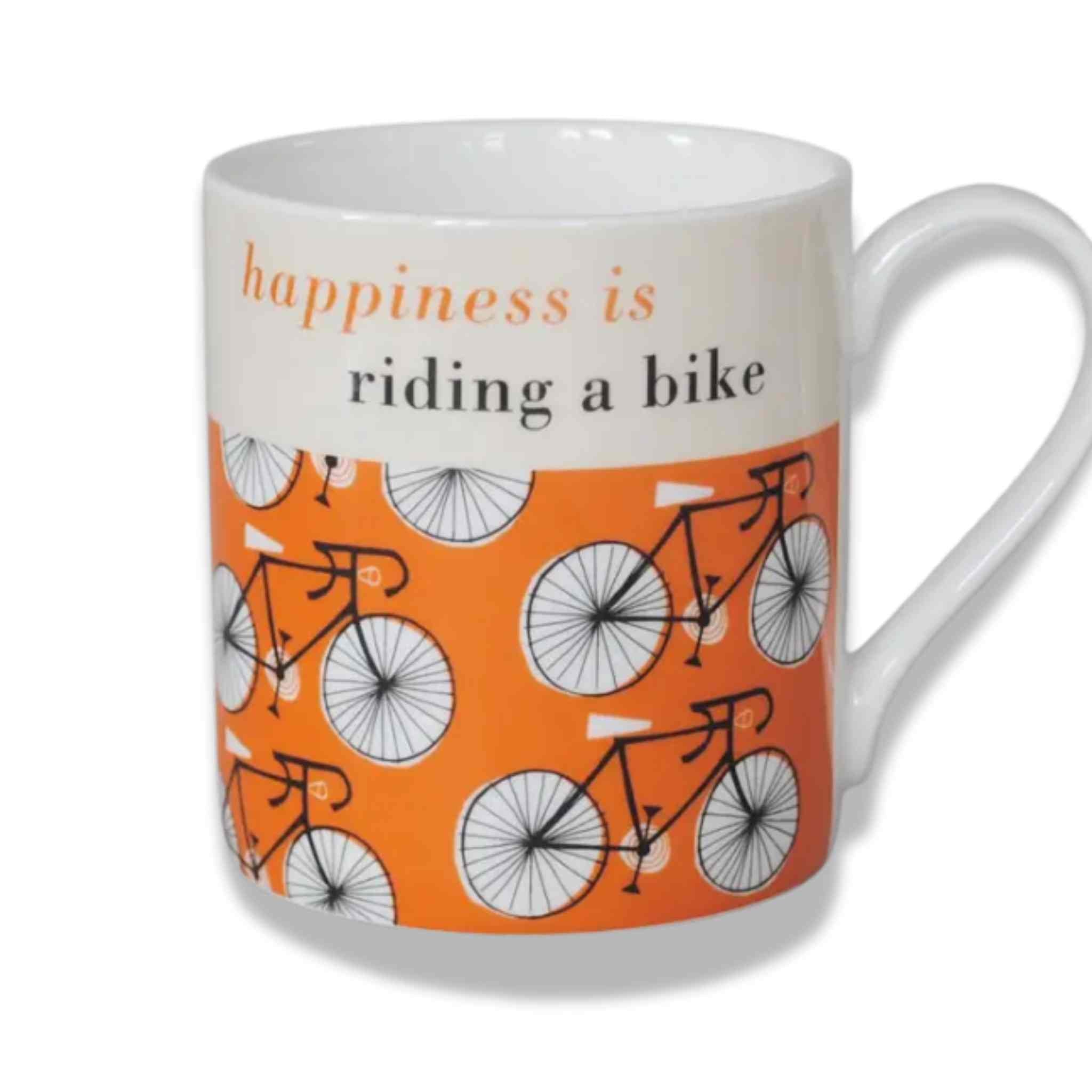 Happiness Cycling | Orange Bone China Mug