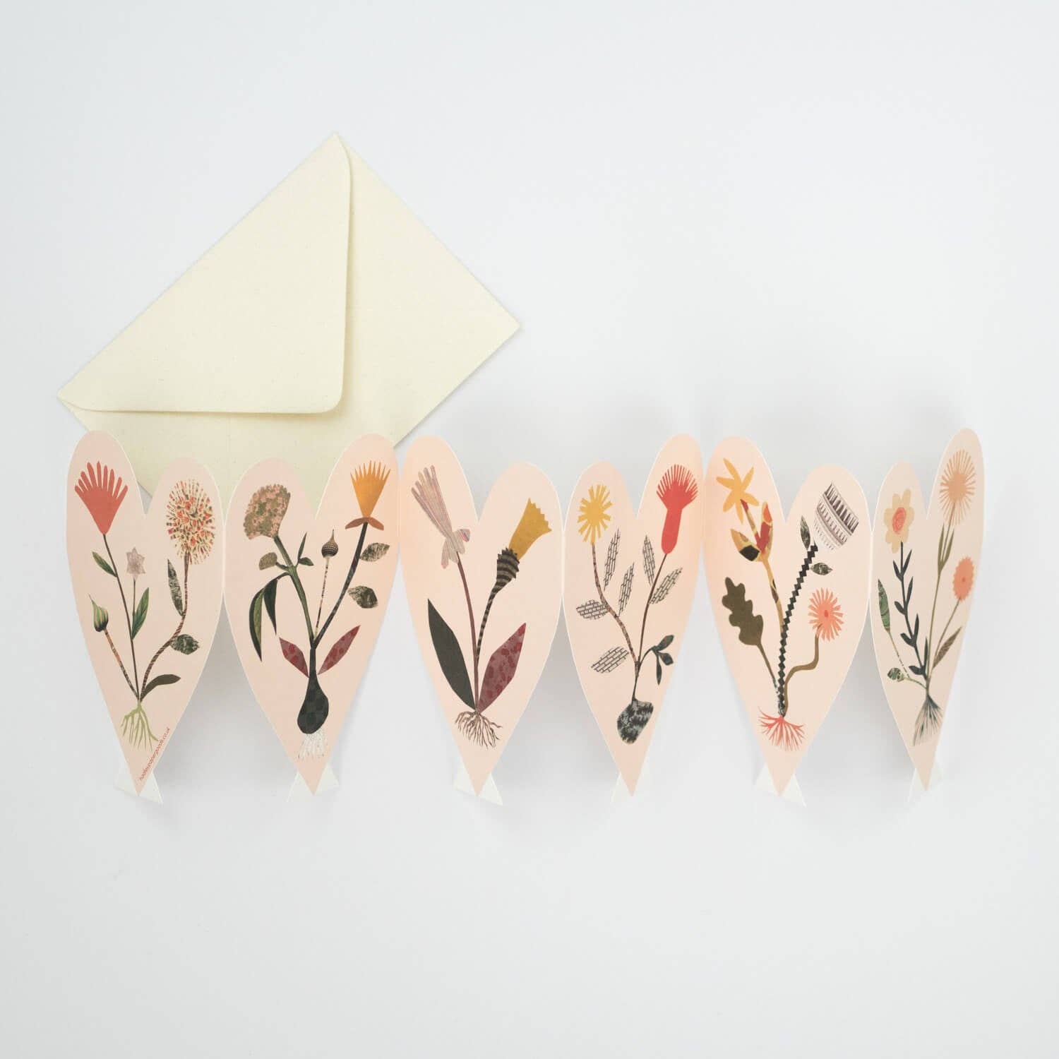 Set of decorative cards with floral designs on a white background