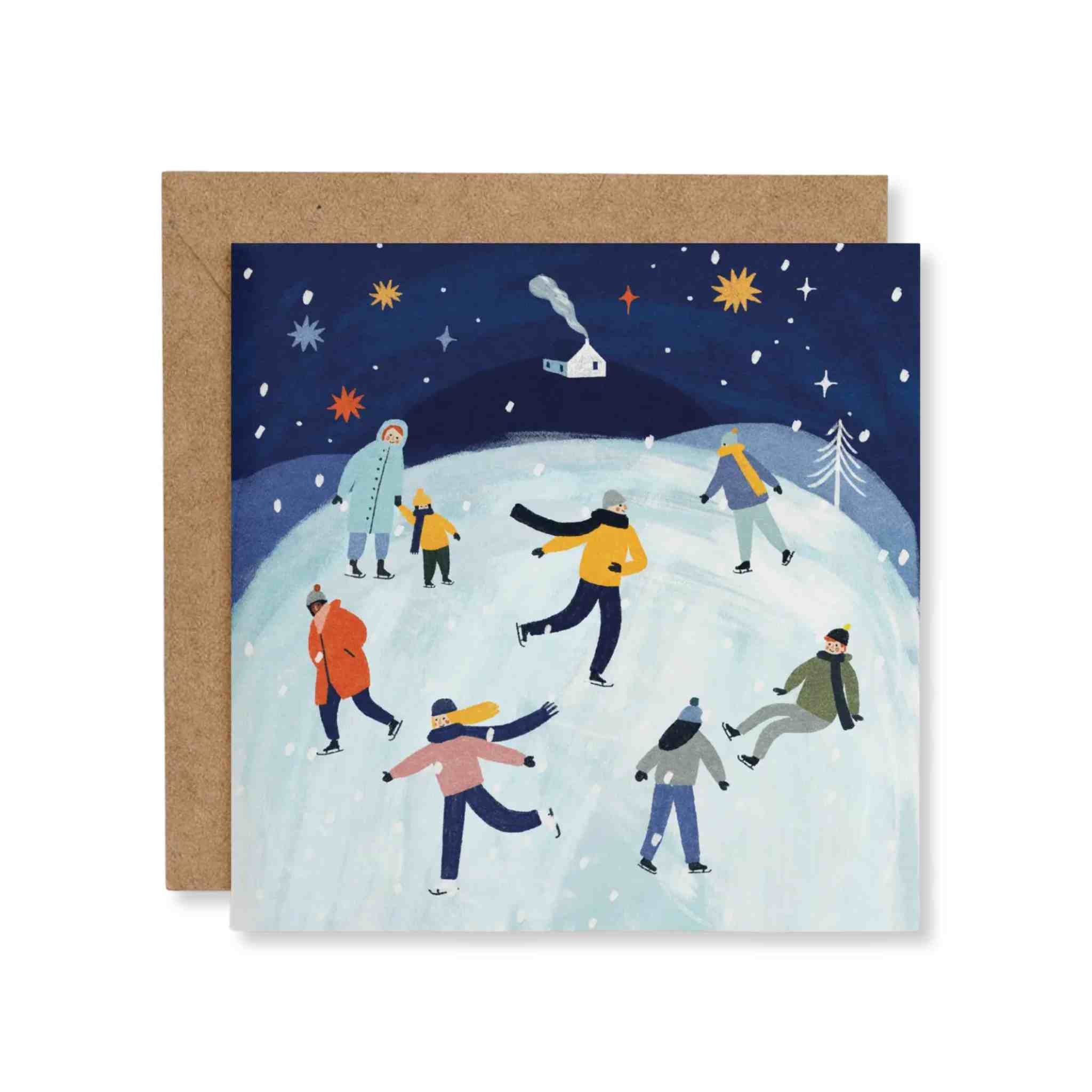 Ice Skating Greetings Card