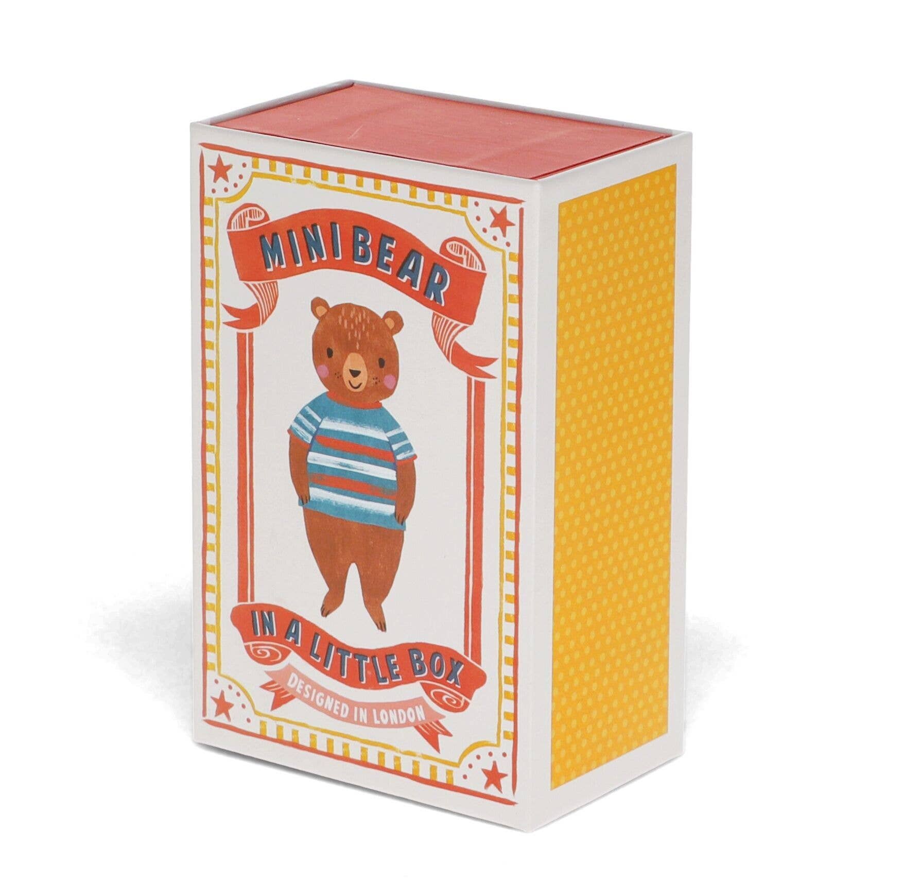 Box with a bear illustration and text on a white background