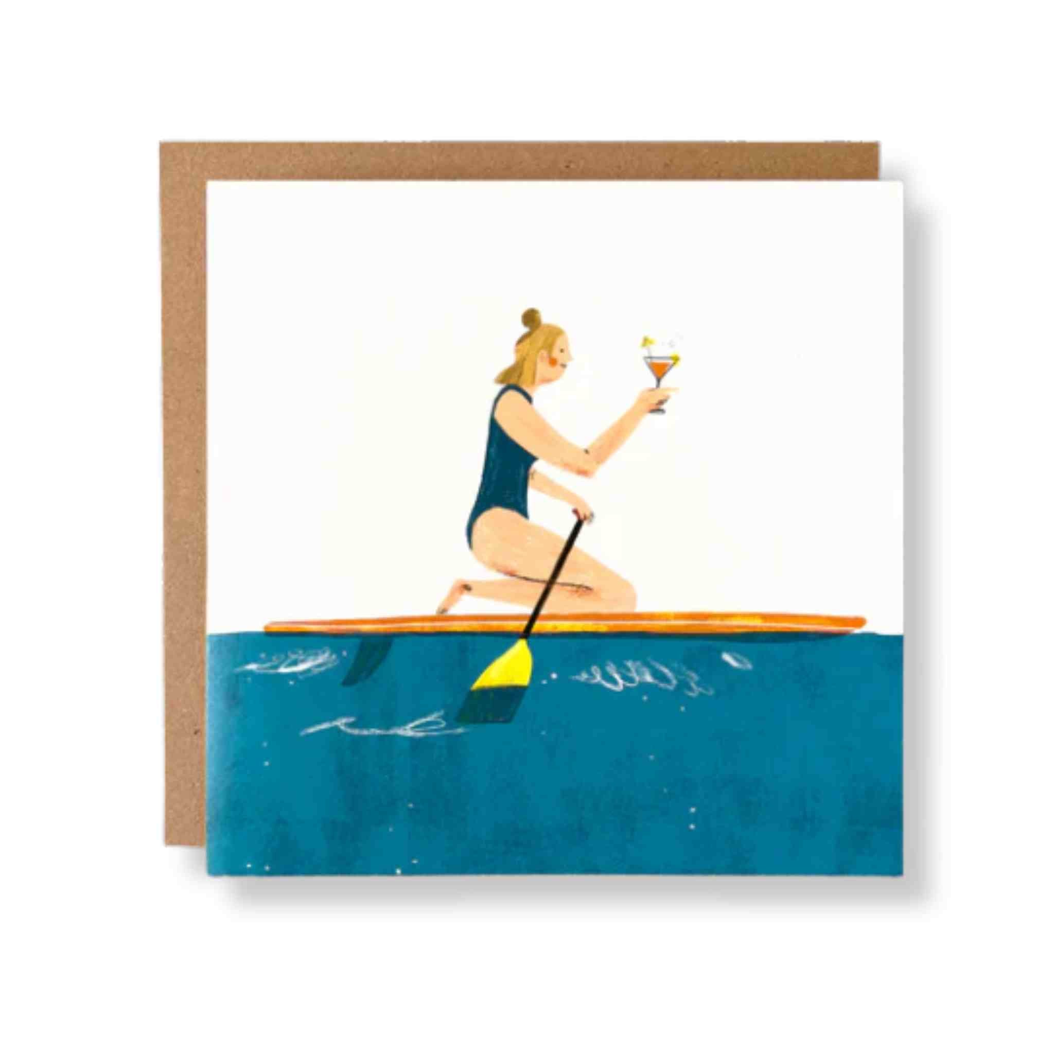 Paddle & A Cocktail Greetings Card