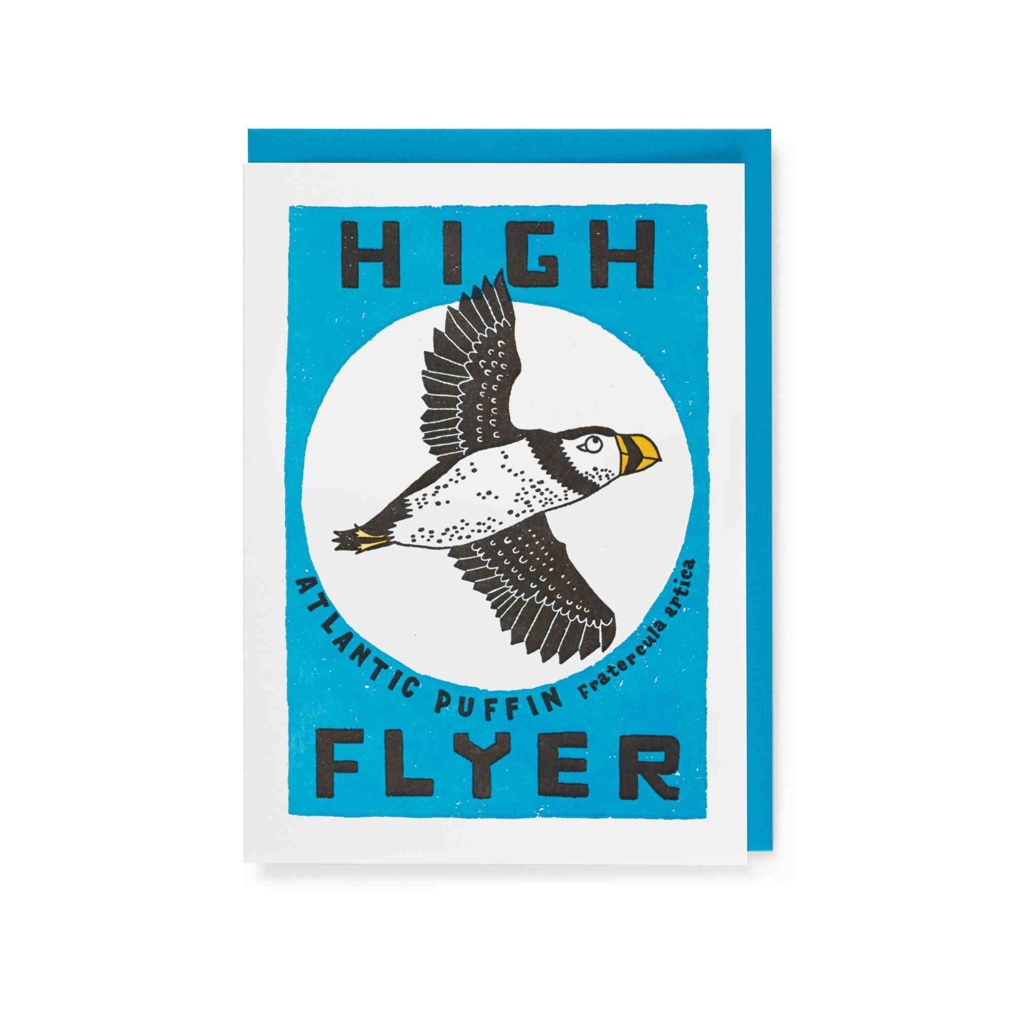 High Flyer Puffin Card | Letterpress Printed