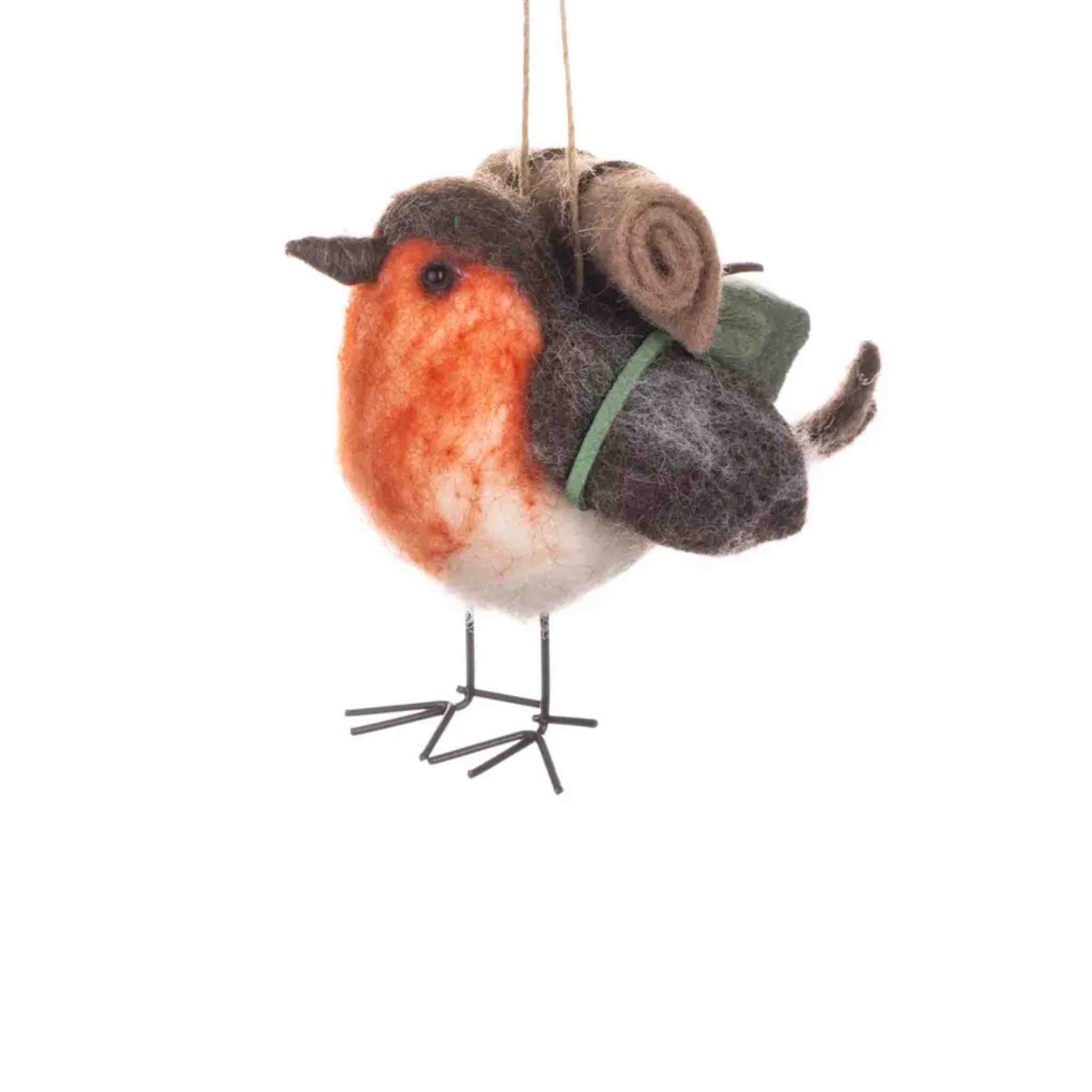 Robin On His Travels | Felt Hanging Decoration