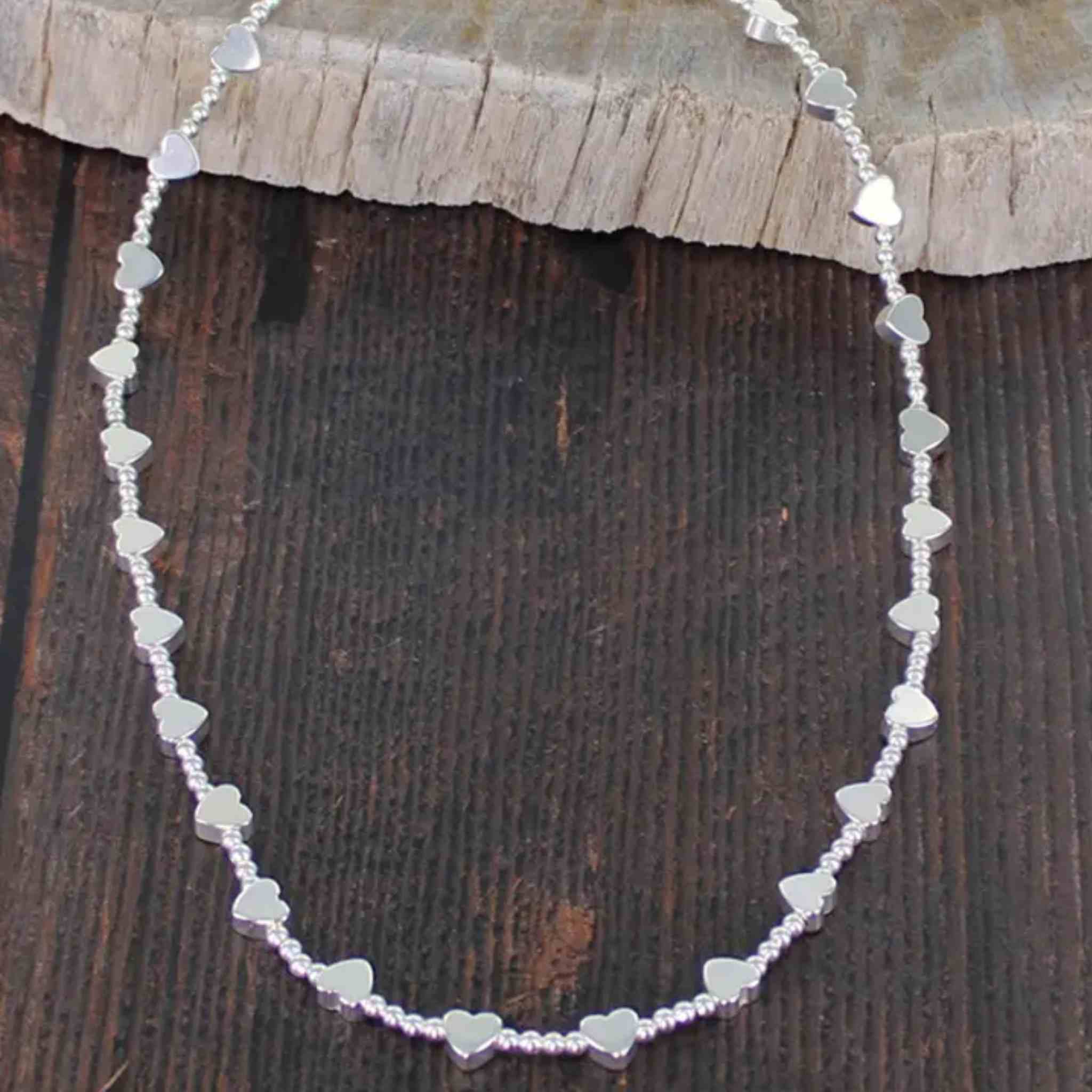 Single Strand Heart Necklace | Silver-Plate