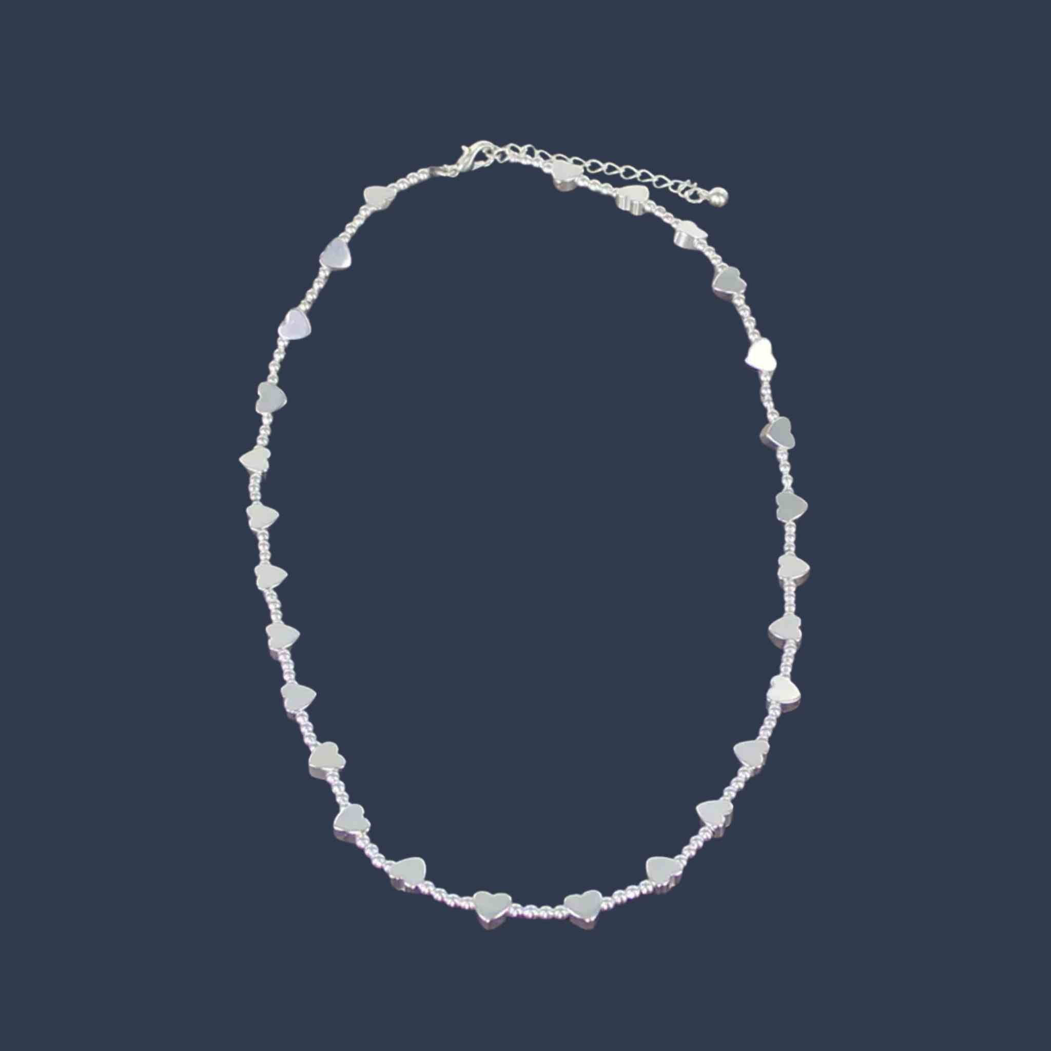 Single Strand Heart Necklace | Silver-Plate