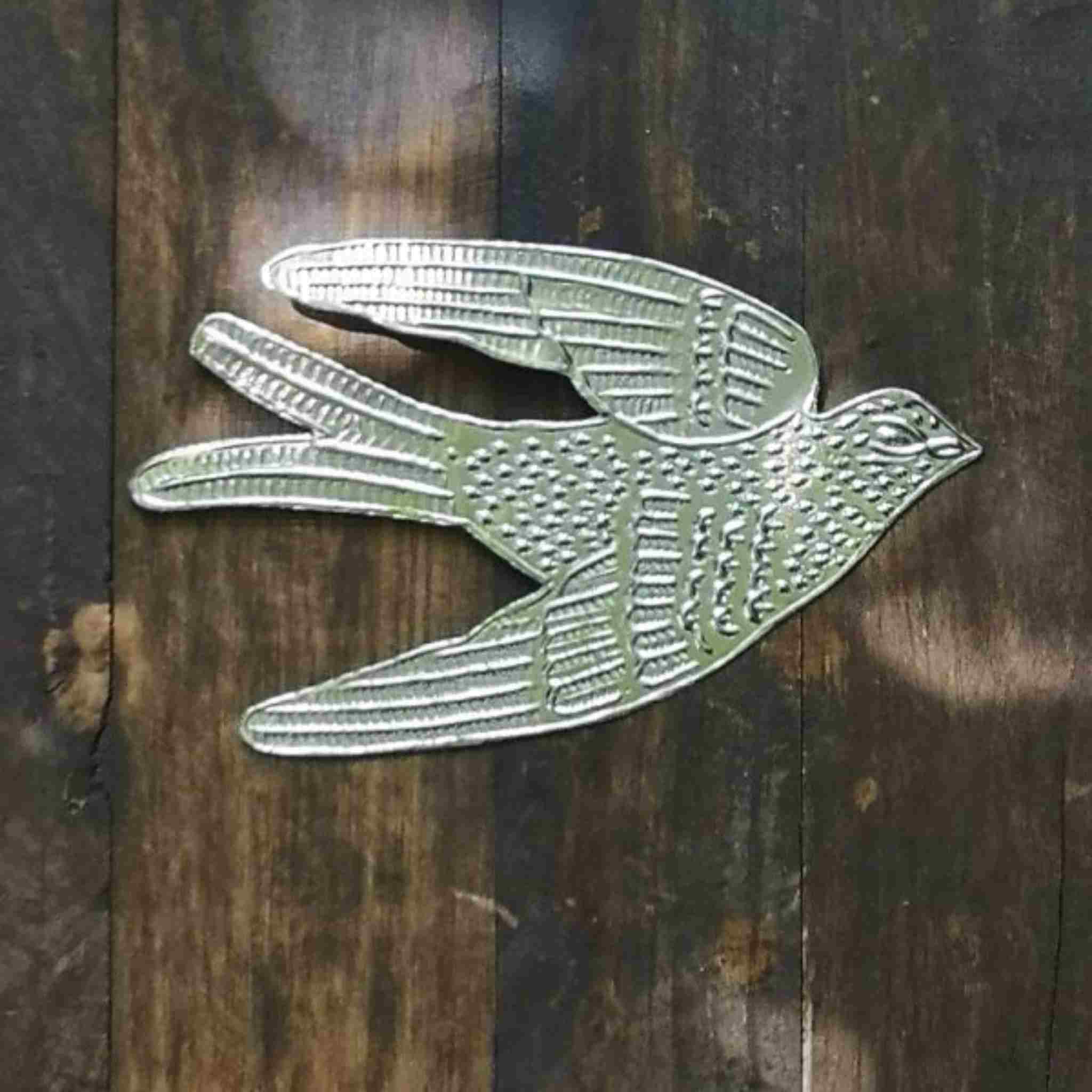 Large Swallow Decoration | Antiqued Silver