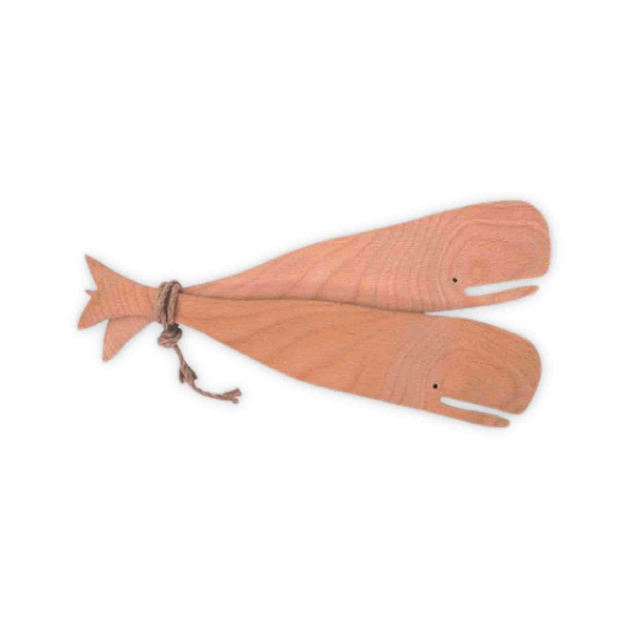 wooden whale salad servers