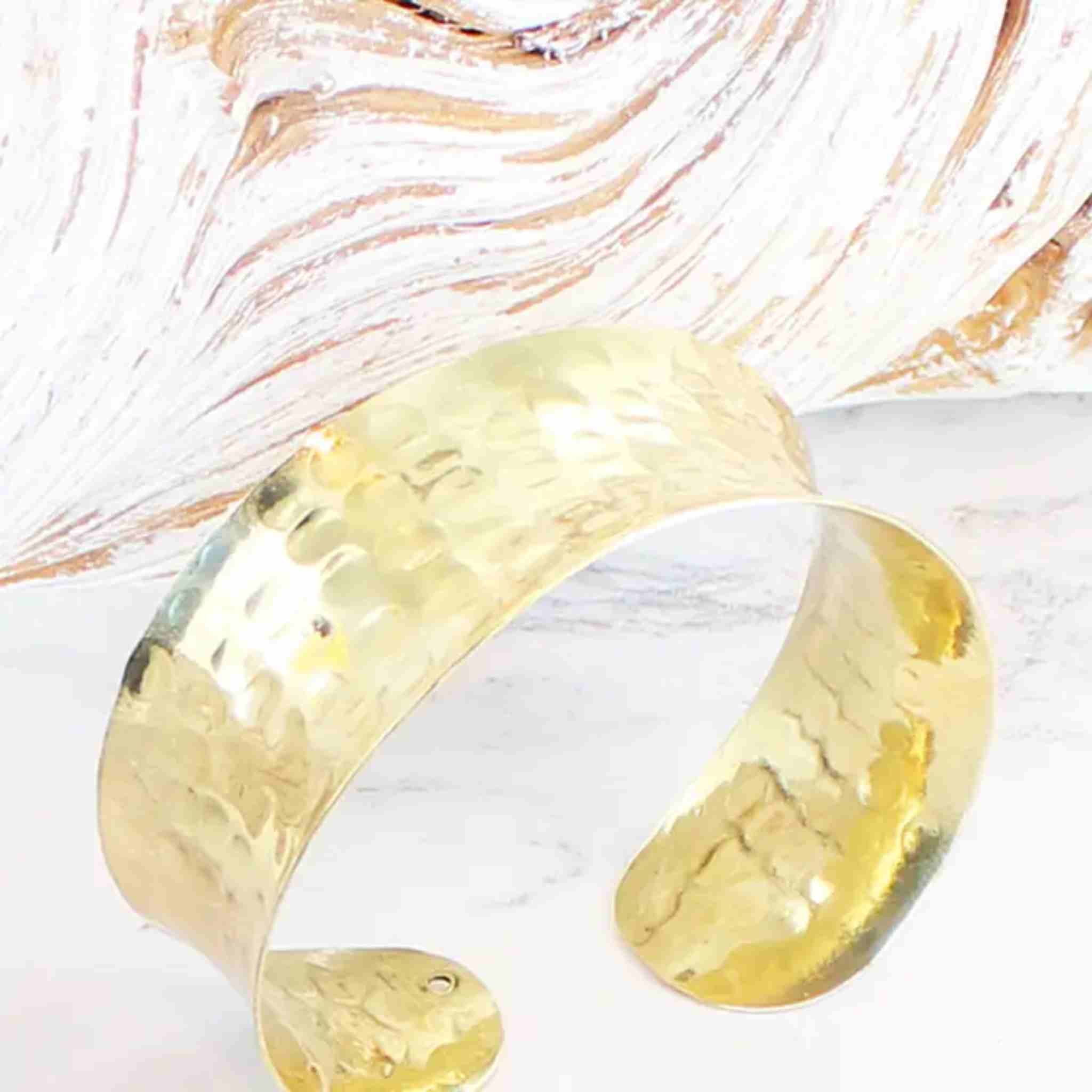 Solid Beaten Metal Cuff | Gold
