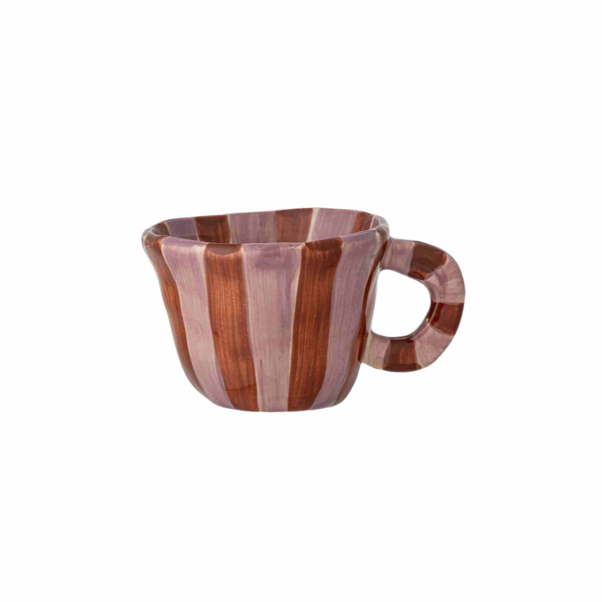 Striped Rose Stoneware Mug