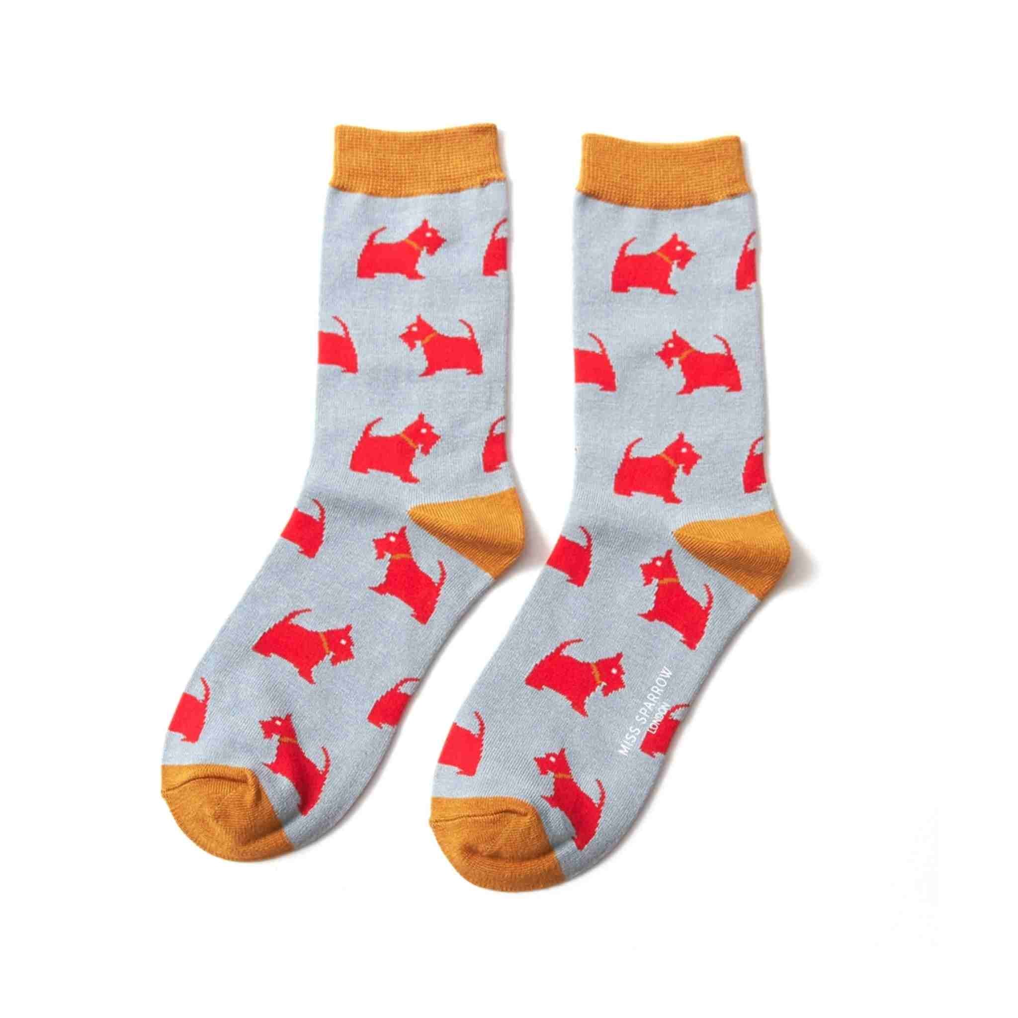 Westie Pups Socks | Miss Sparrow | Duck Egg