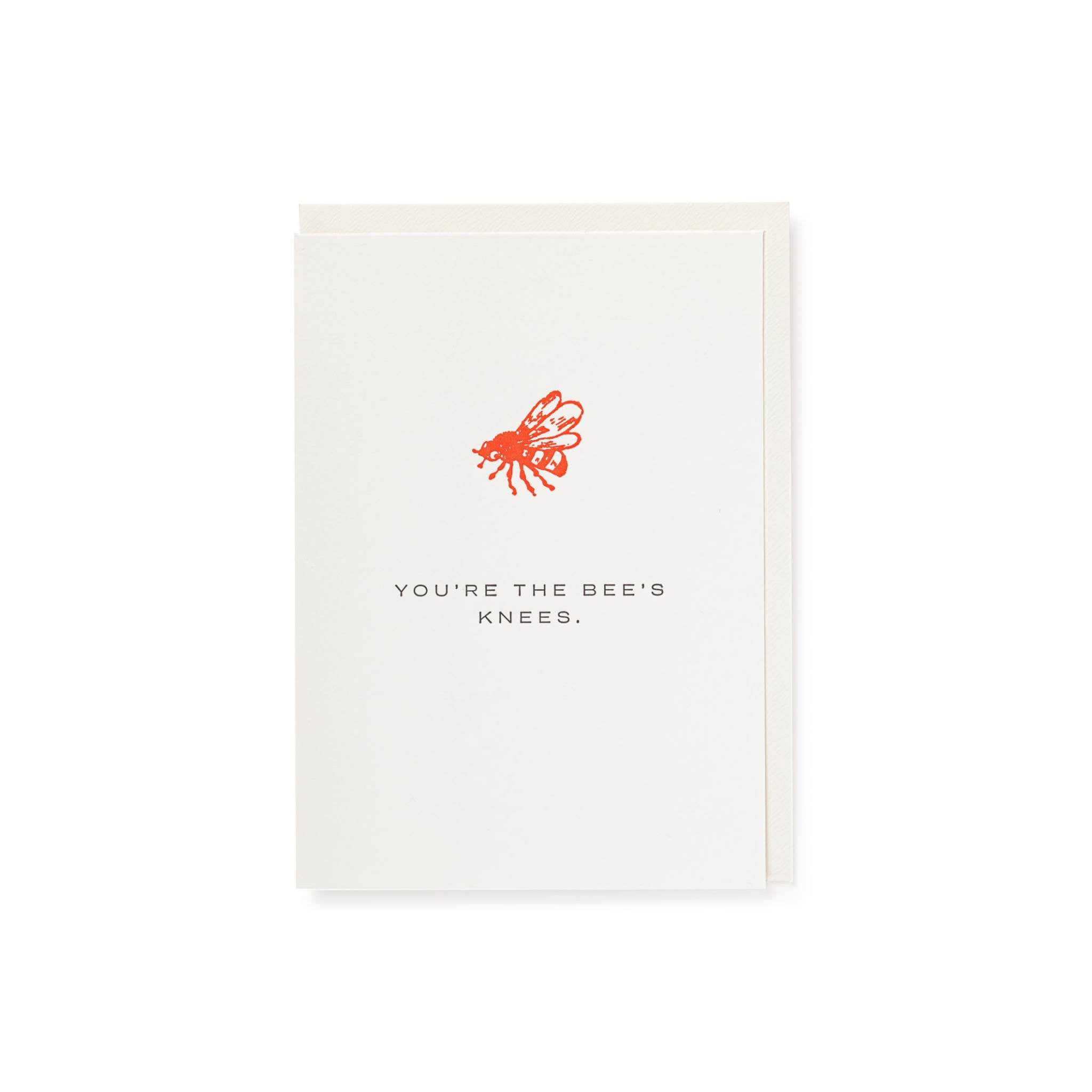 bees knees letterpress card
