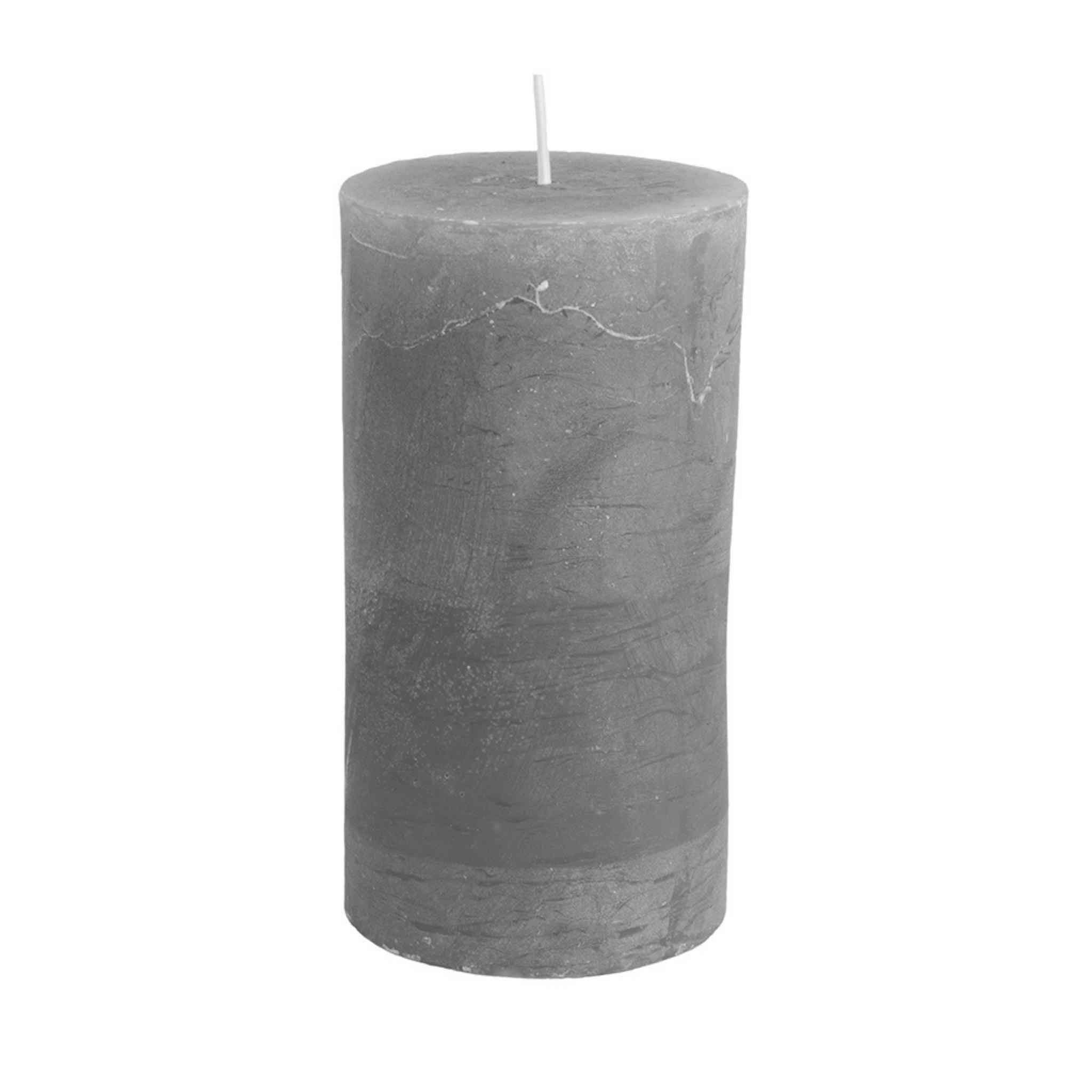 Light Grey Rustic Pillar Candle