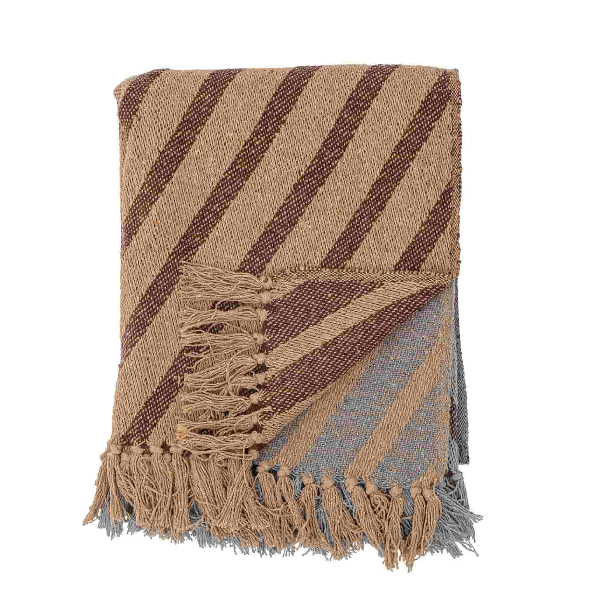 Bloomingville brown paw throw blanket