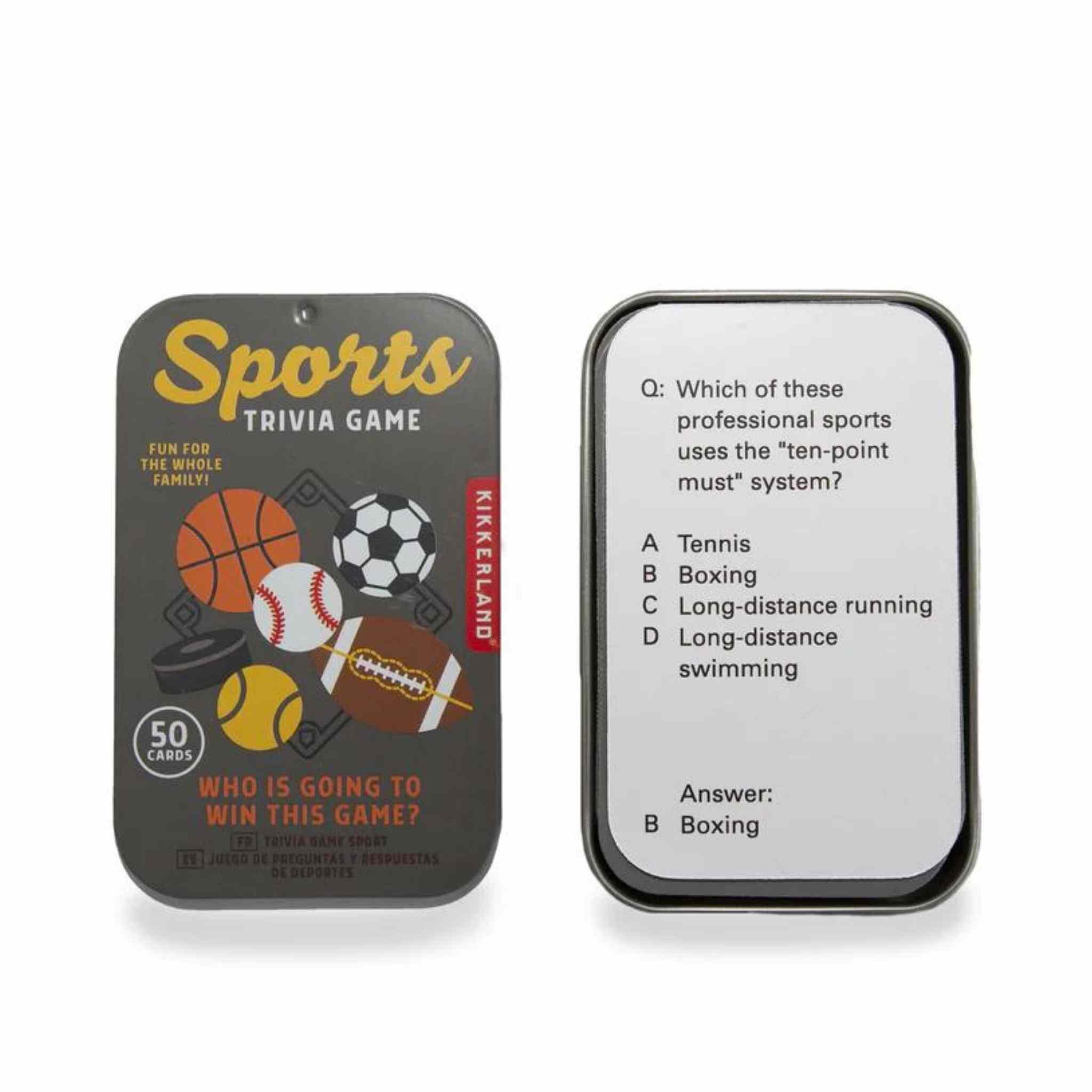 Family sports Trivia Game in Tin