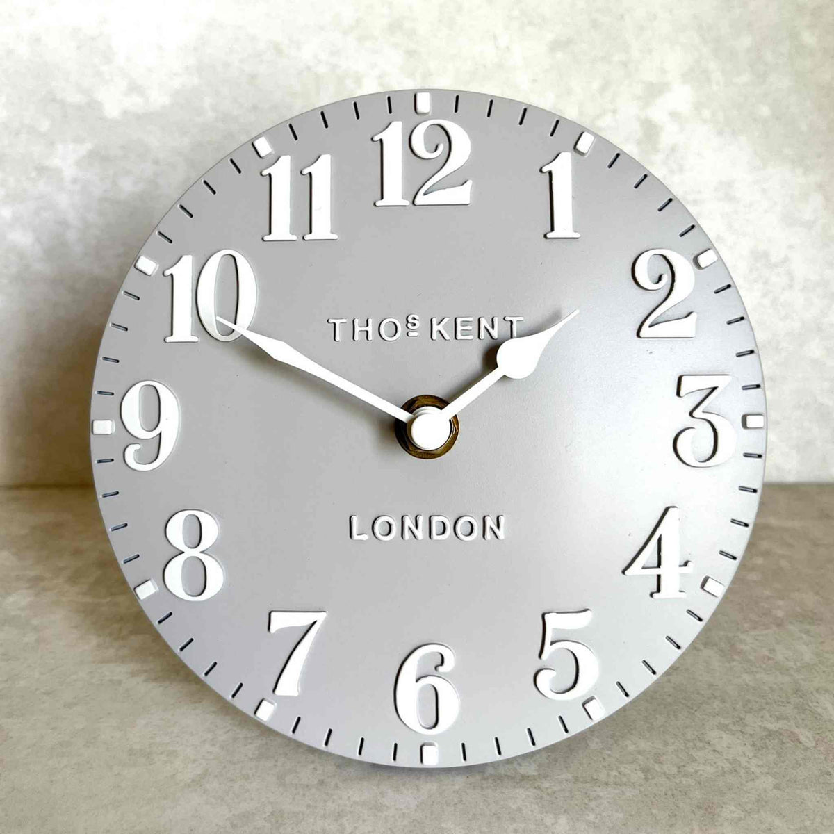 Thomas Kent Arabic Mantel Clock, 15cm (6 inch) Dove Grey b Street