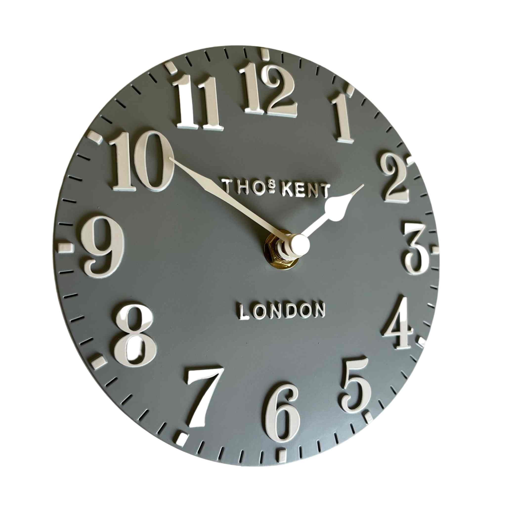 Thomas Kent Arabic Mantel Clock, 15cm (6 inch) Flax Blue