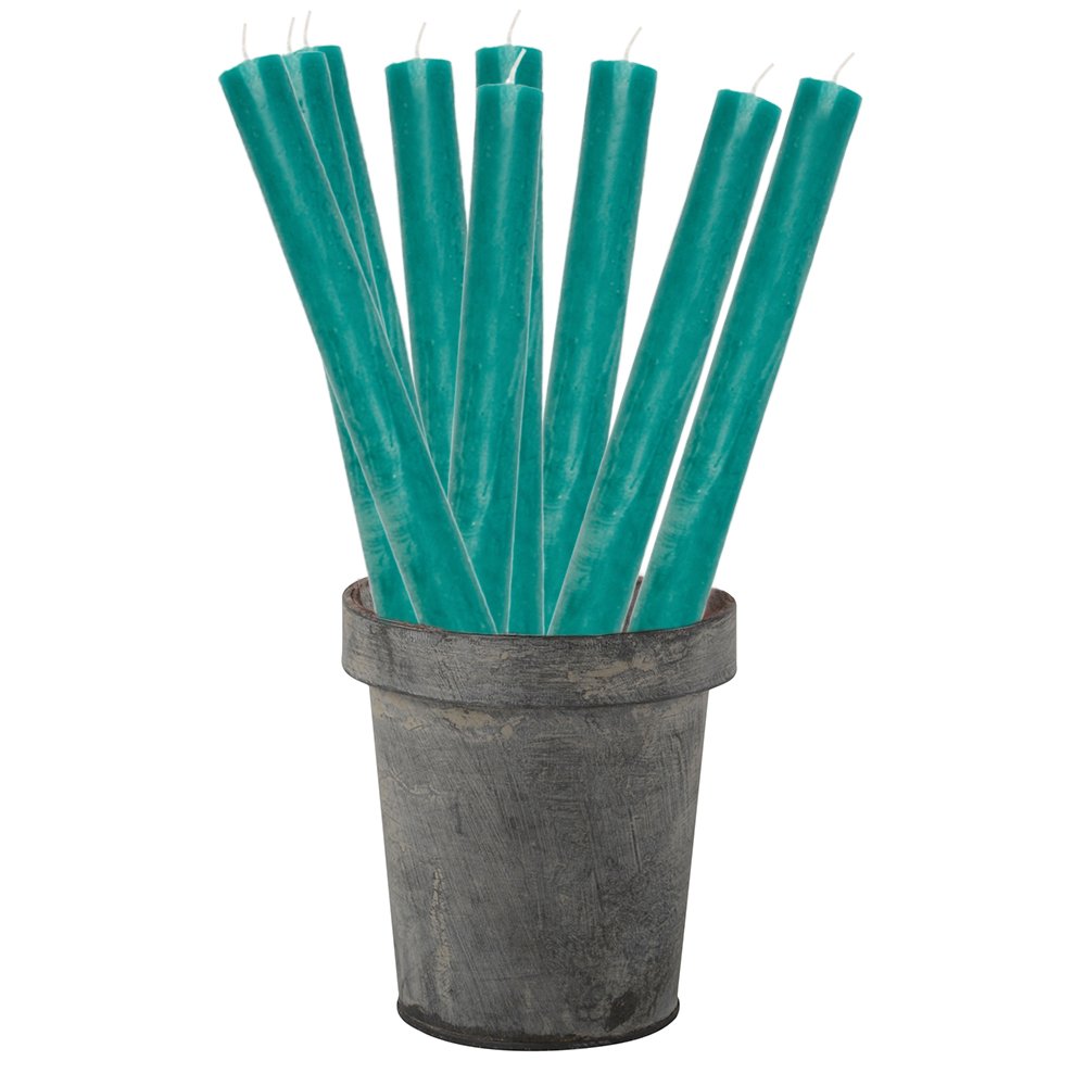 turquoise rustic dinner candles