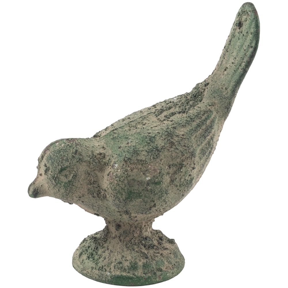 small green cast iron bird 
