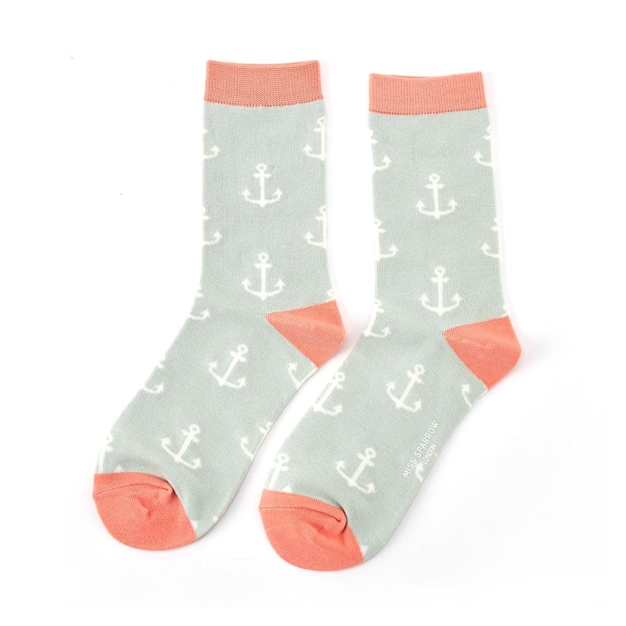 Anchors Socks Duck Egg b Street Company