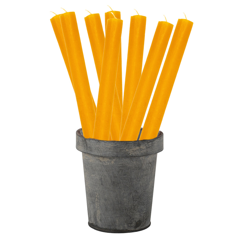 ochre yellow rustic dinner candles