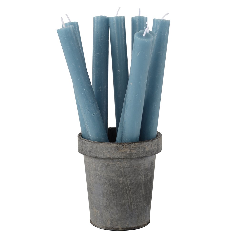 petrol blue rustic dinner candles