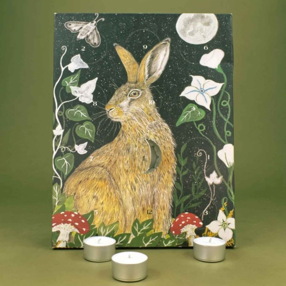 Winter Hare Tealight Advent Calendar