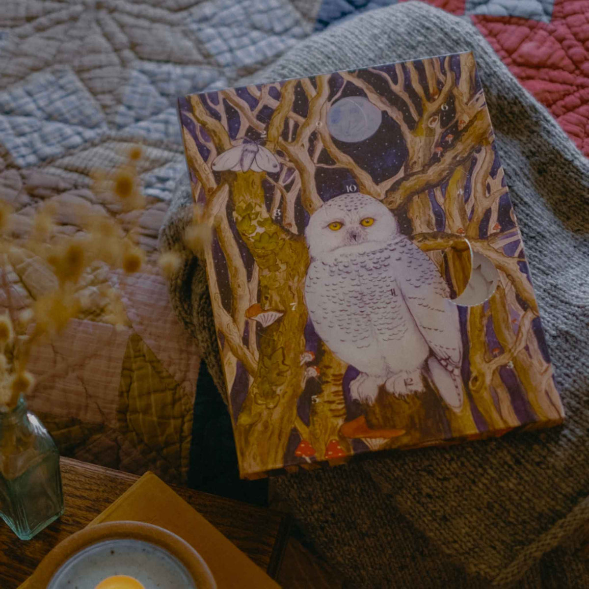 Snowy Owl Tealight Advent Calendar