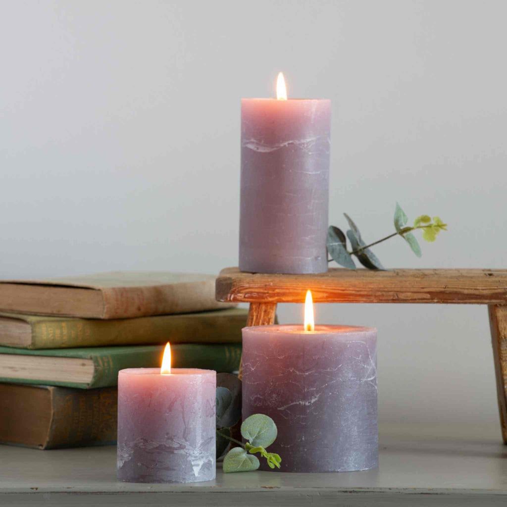 Light Grey pillar candles