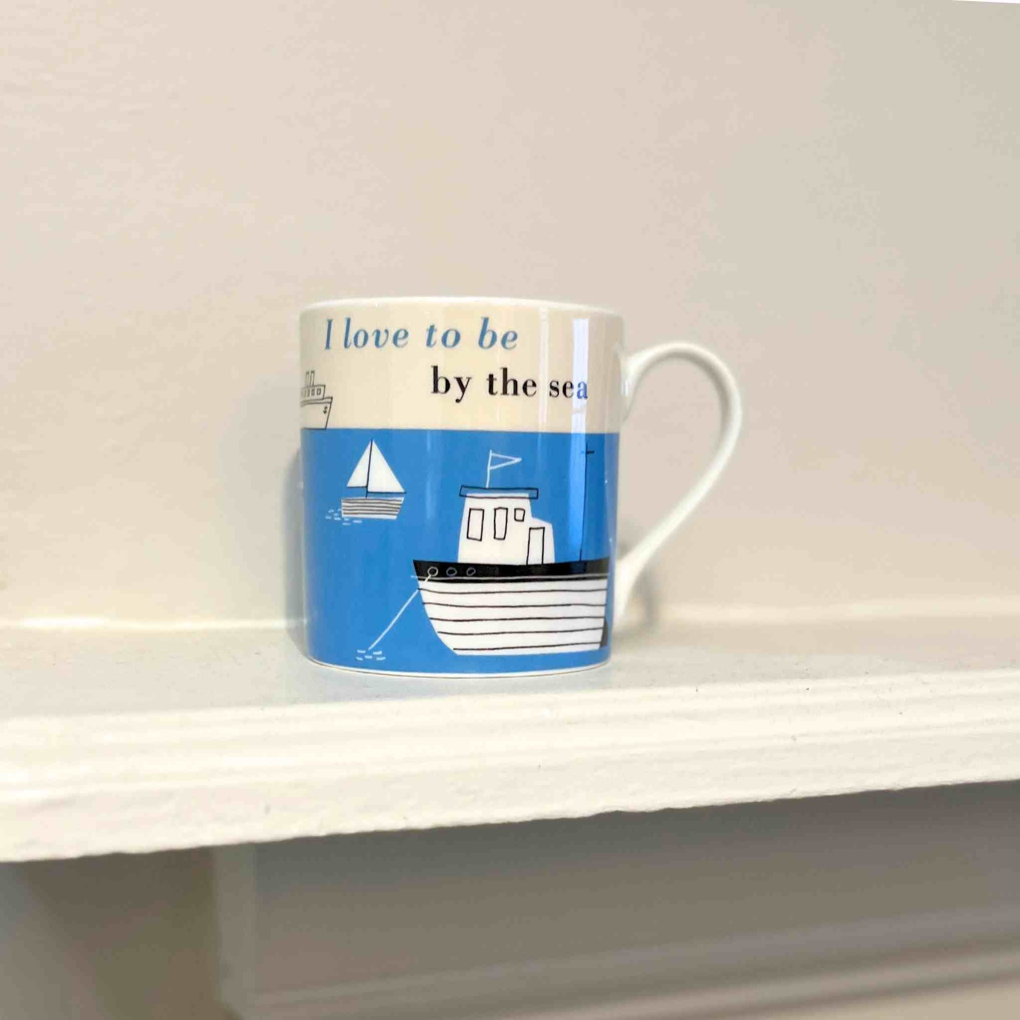 Happiness Boats | Turquoise Bone China Mug