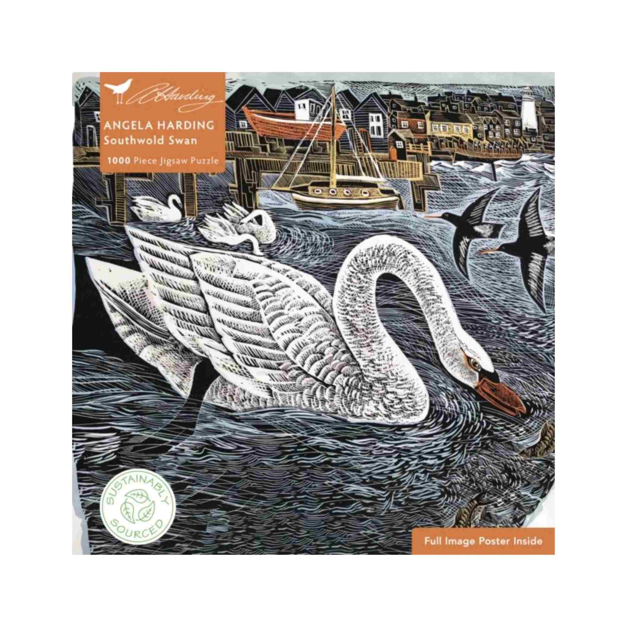 ANGELA HARDING SOUTHWOLD SWAN 1000 Piece Jigsaw Puzzle