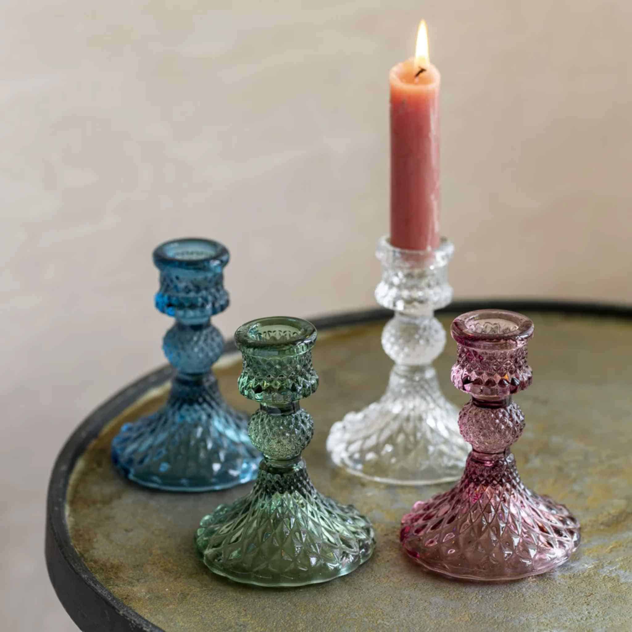 Amethyst Glass Candlestick
