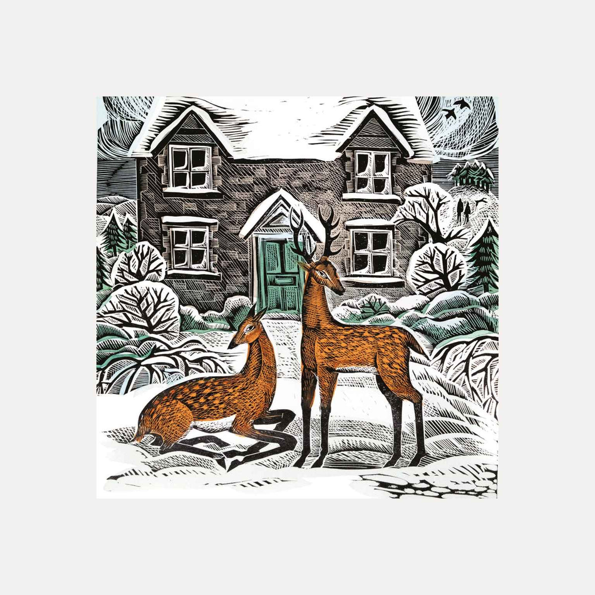 Angela Harding | 5 Christmas Cards | Winter Cottage