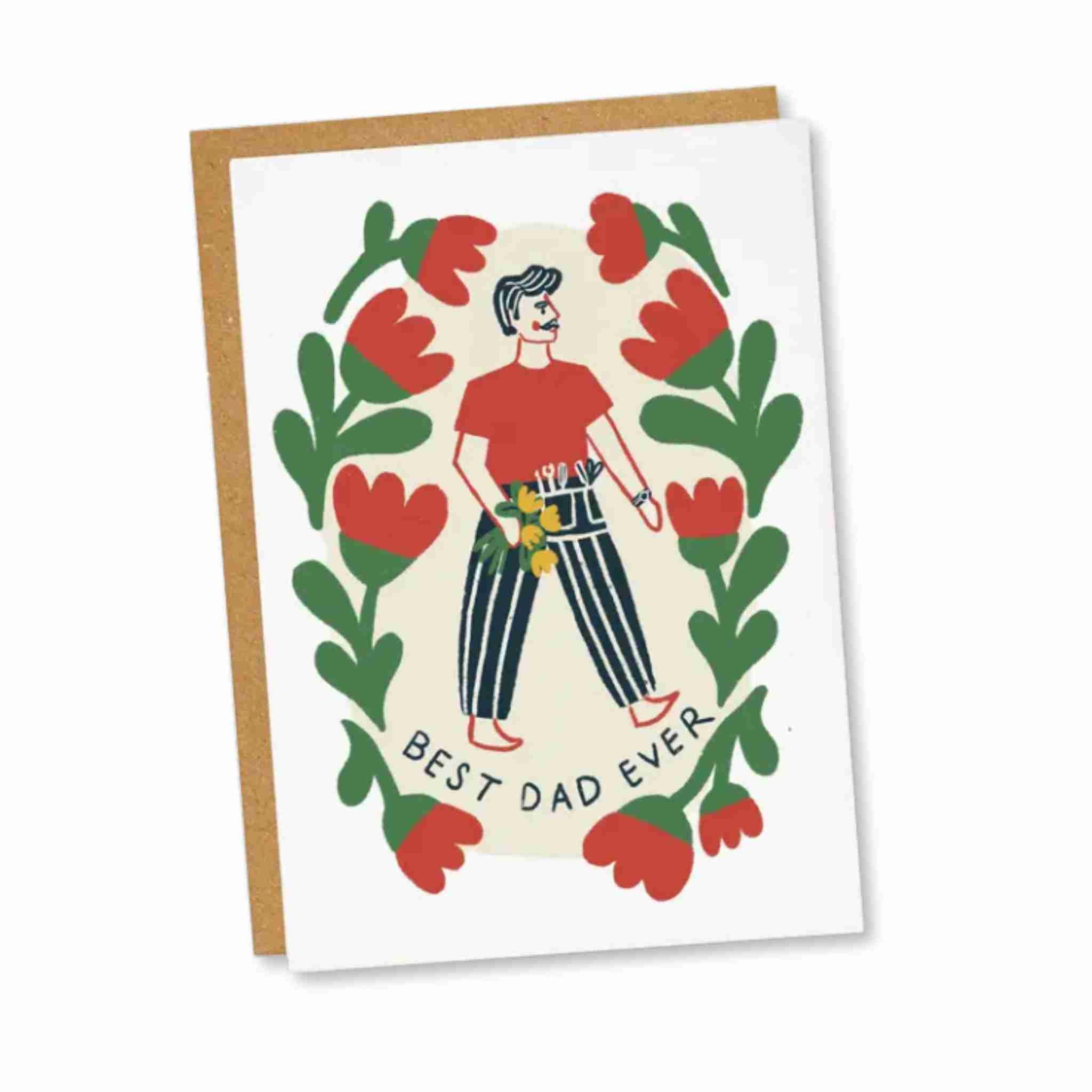 Best Dad Ever Floral Card