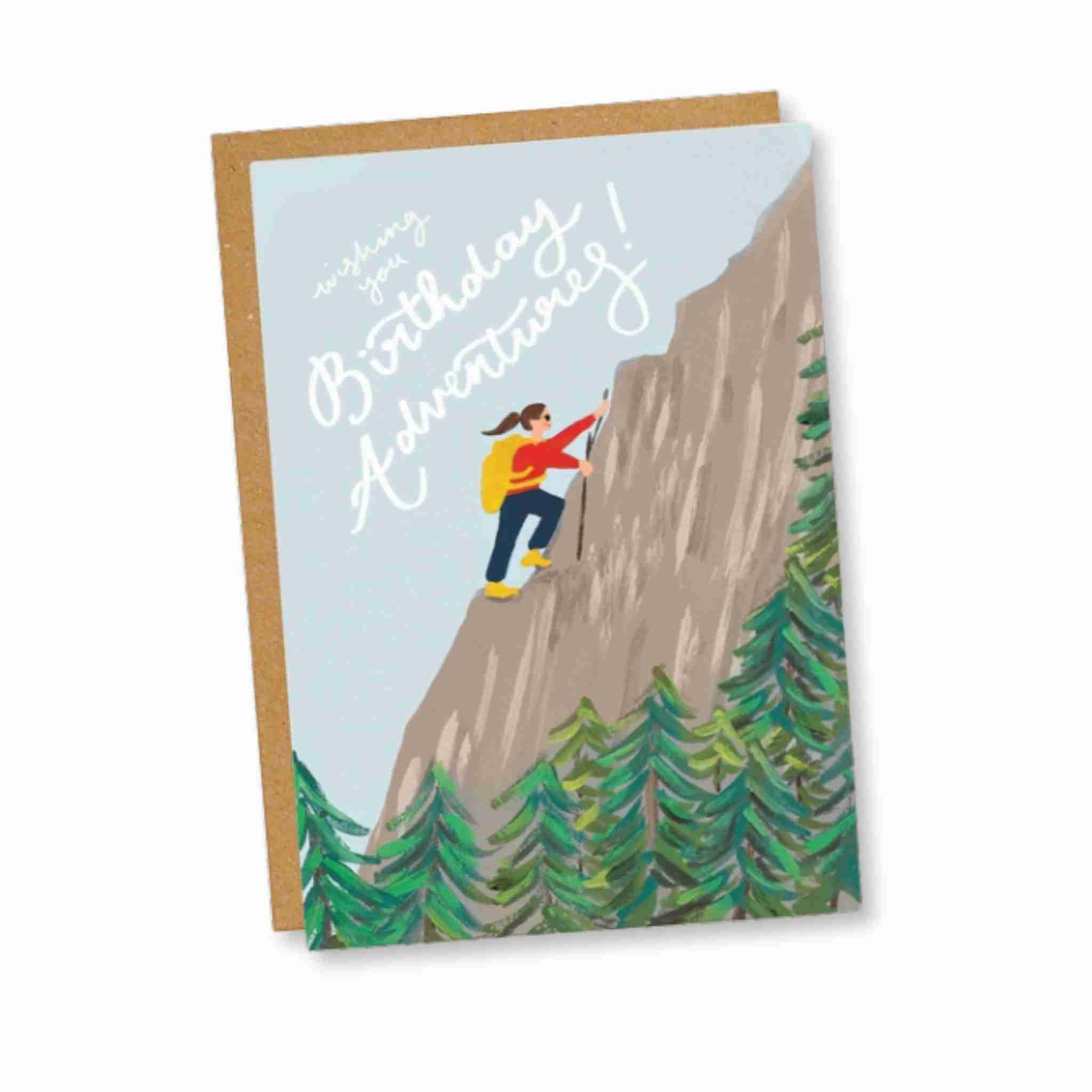 Birthday Adventures Hiking Woman Card