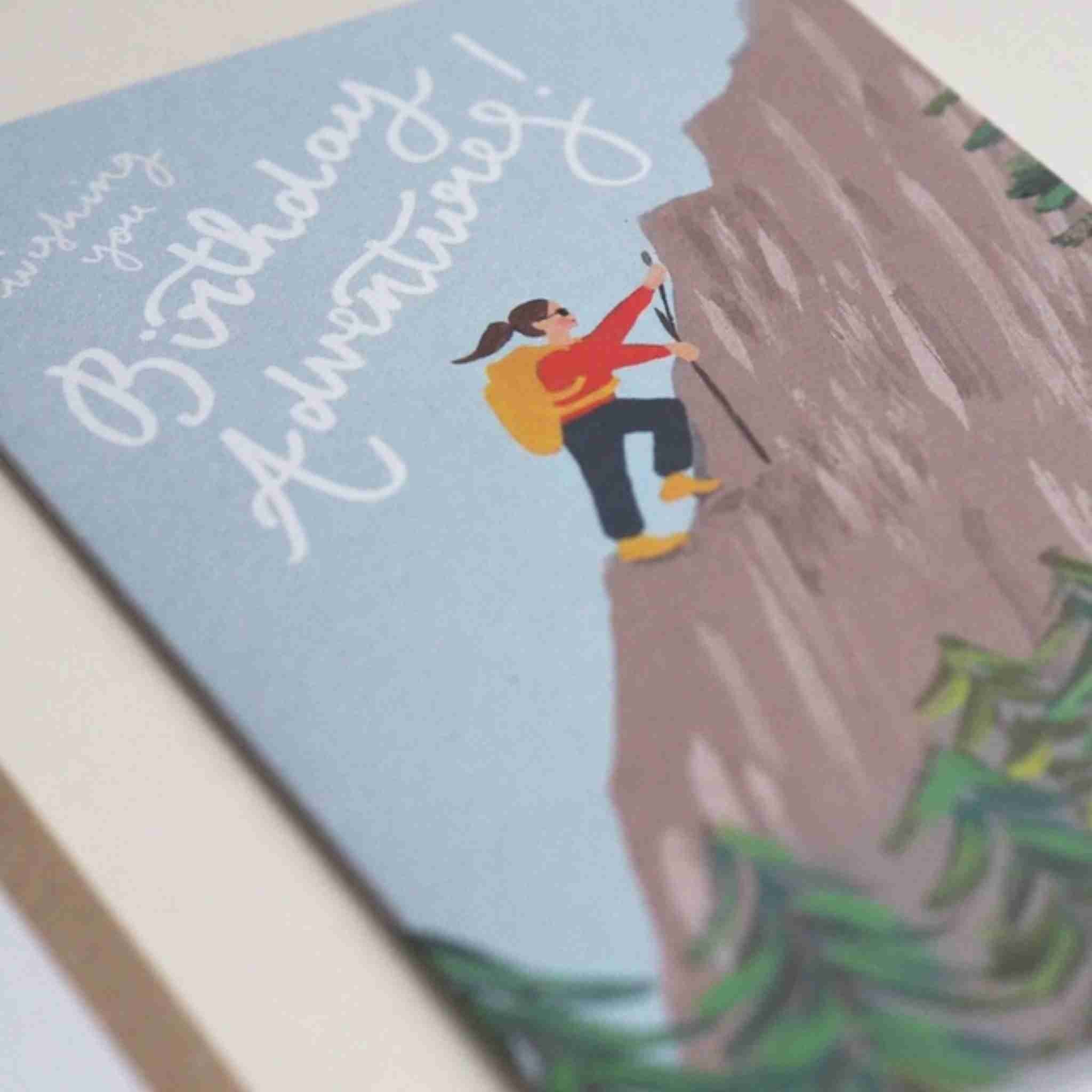 Birthday Adventures Hiking Woman Card