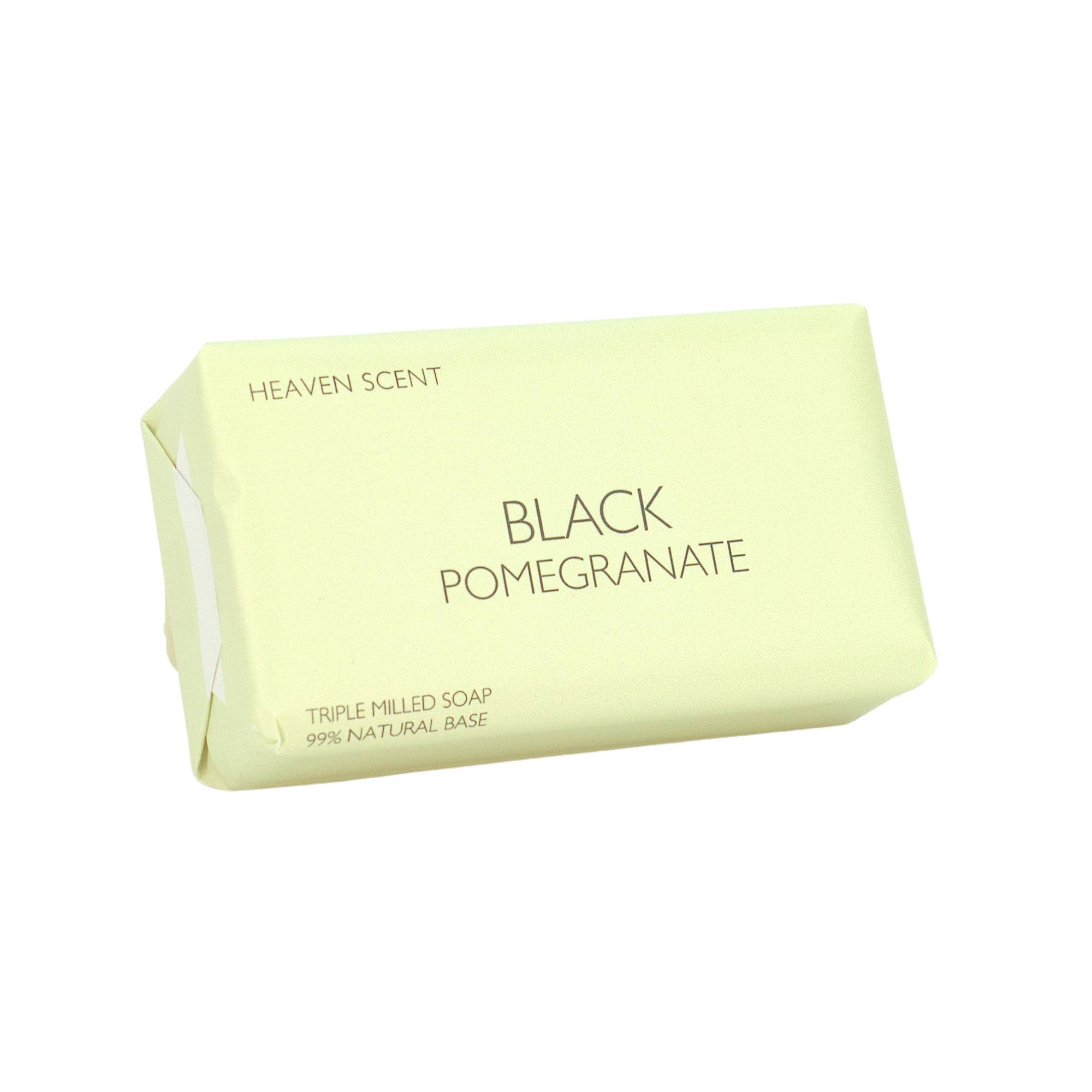 Bar of soap with '' and 'Heaven Scents' branding on a white background