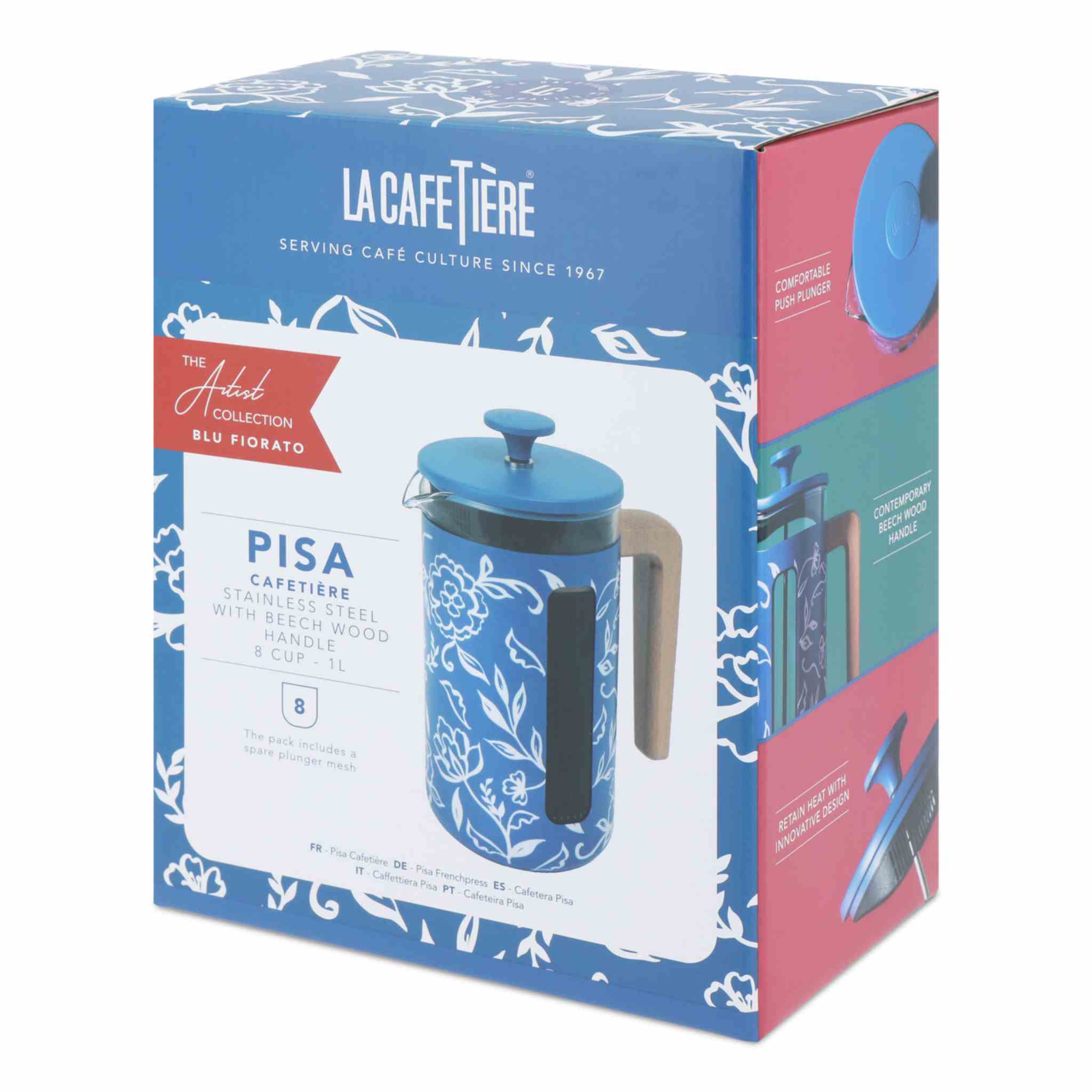 Blu Fiorato Pisa Cafetiere