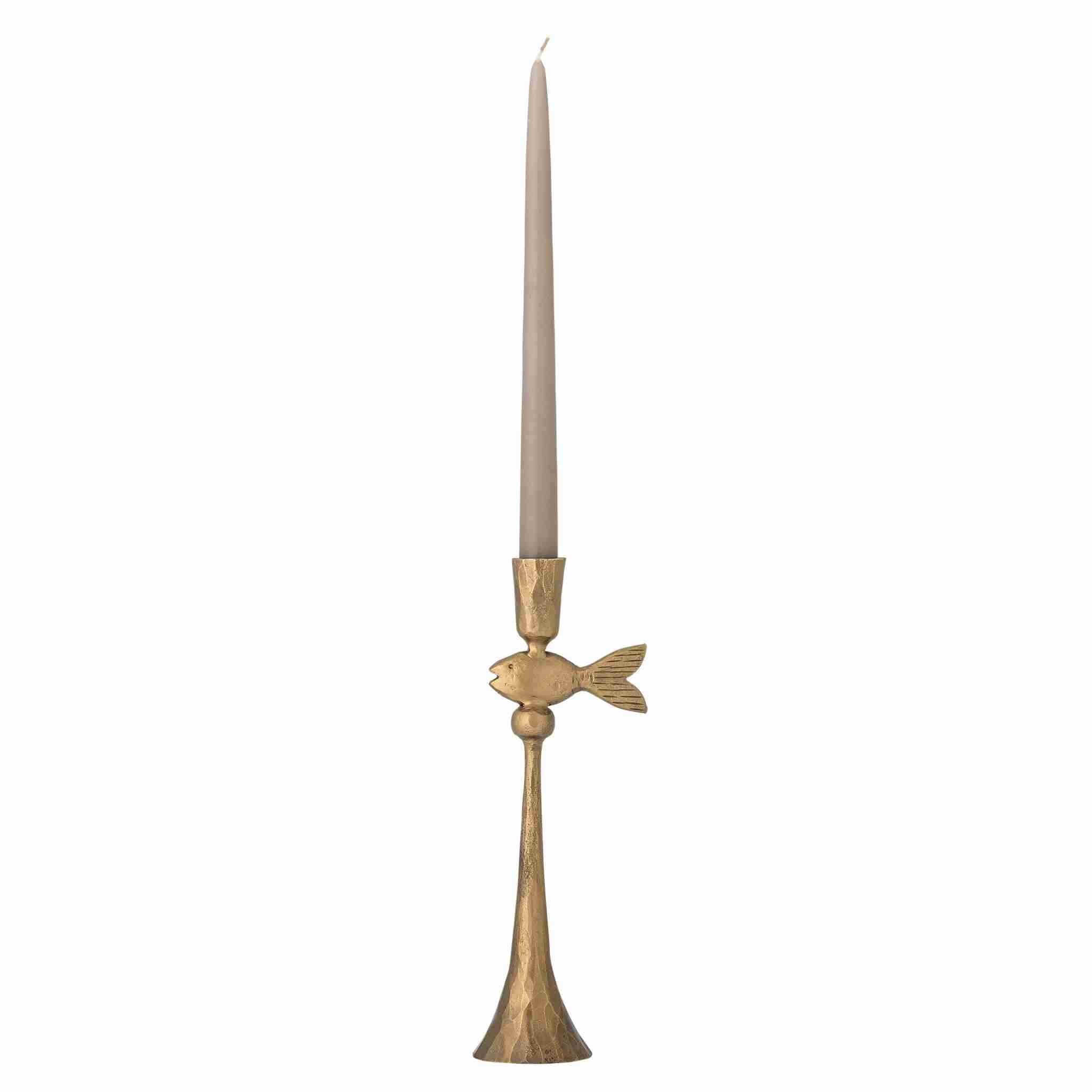 Brass Plated Fish Candle Holder