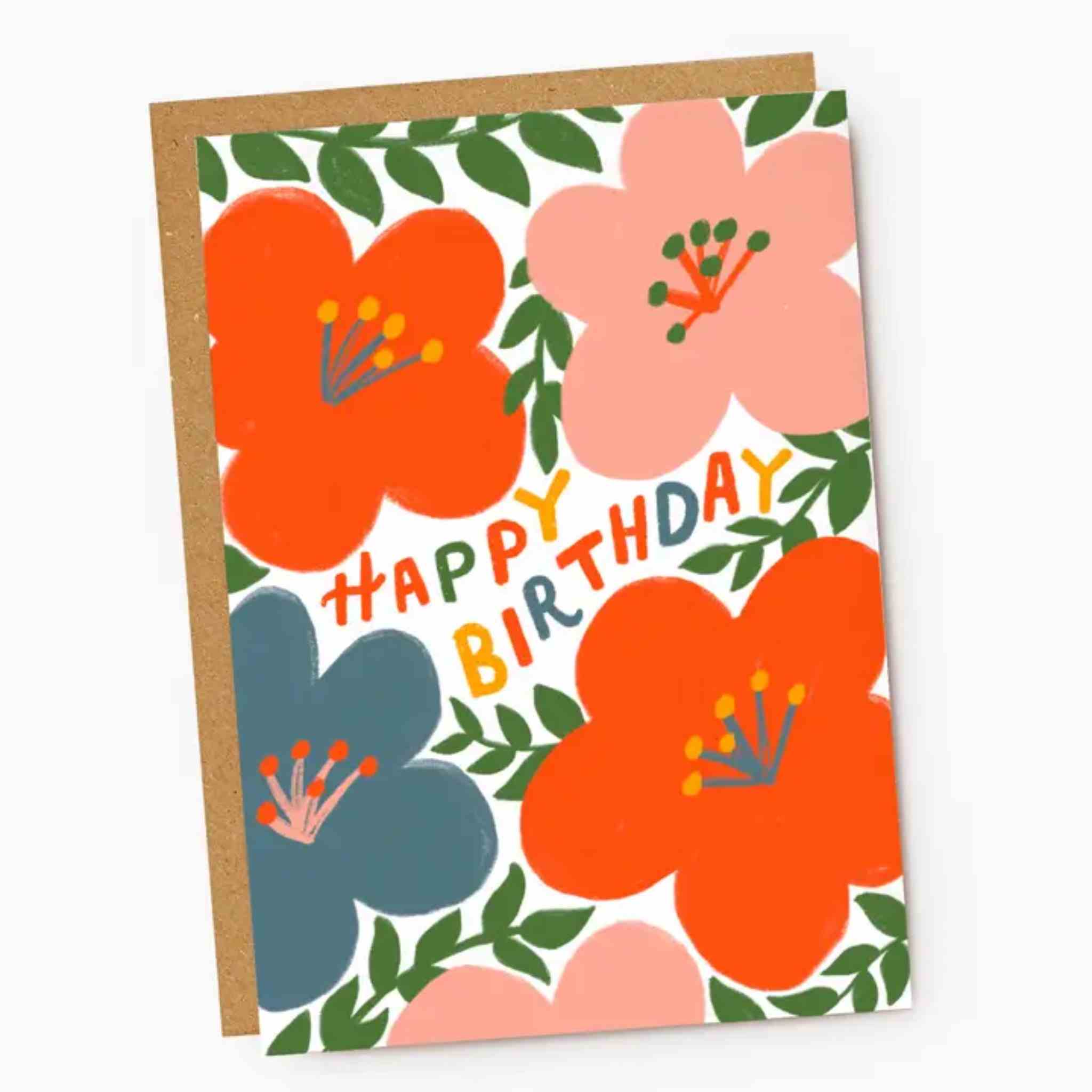Bright Floral Happy Birthday Card