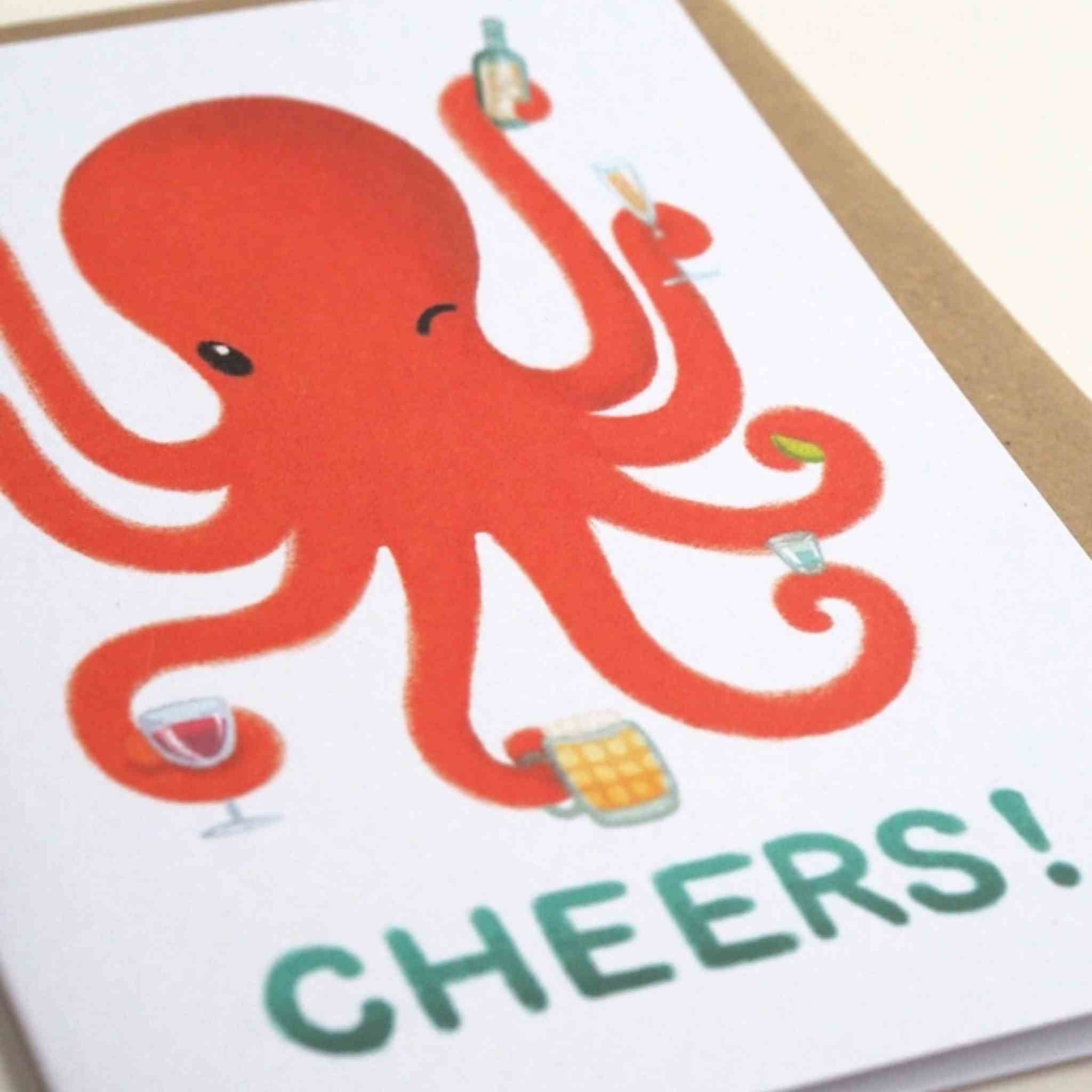 Cheers, Octopus Celebration Card